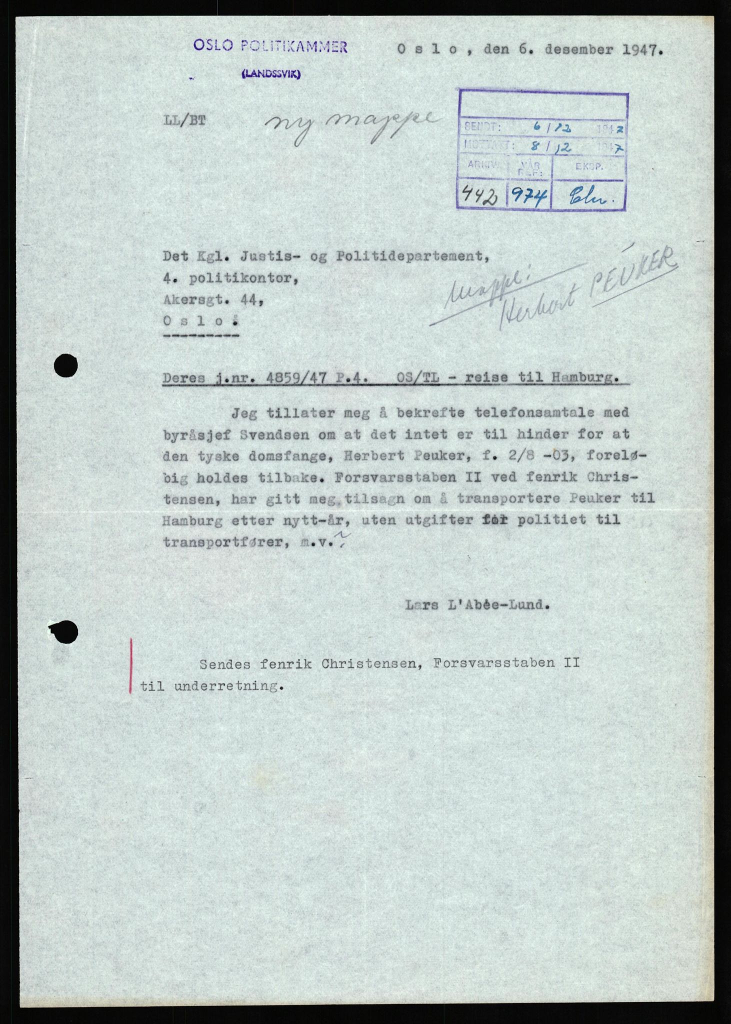 Forsvaret, Forsvarets overkommando II, AV/RA-RAFA-3915/D/Db/L0026: CI Questionaires. Tyske okkupasjonsstyrker i Norge. Tyskere., 1945-1946, p. 16