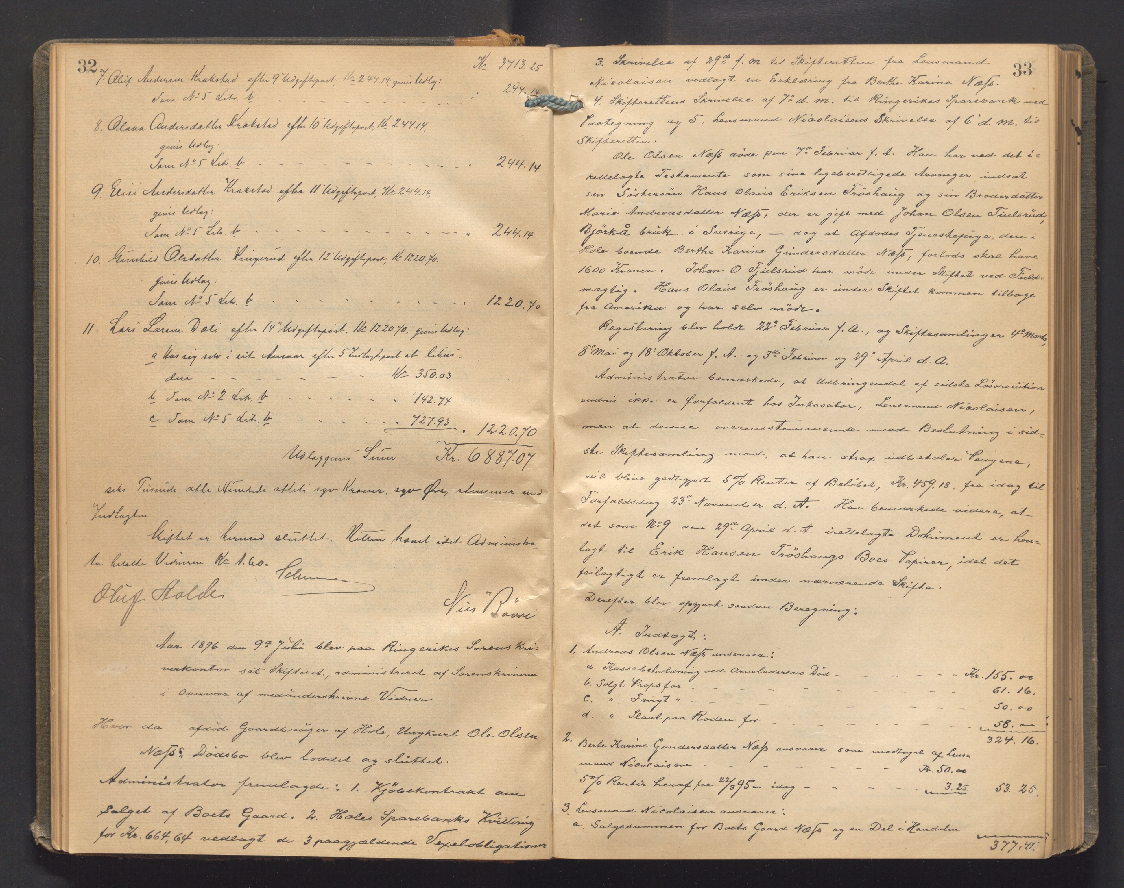 Ringerike sorenskriveri, AV/SAKO-A-105/H/Hb/Hbd/Hbda/L0011: Skifteutlodningsprotokoll, 1896-1904, p. 32-33