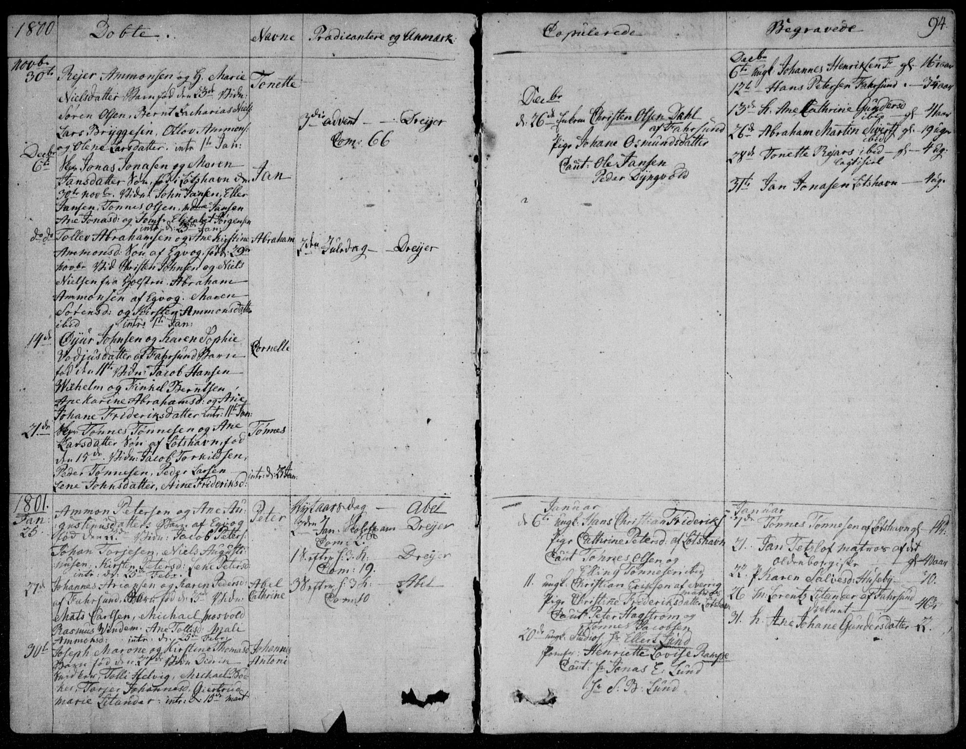 Farsund sokneprestkontor, SAK/1111-0009/F/Fa/L0001: Parish register (official) no. A 1, 1784-1815, p. 94