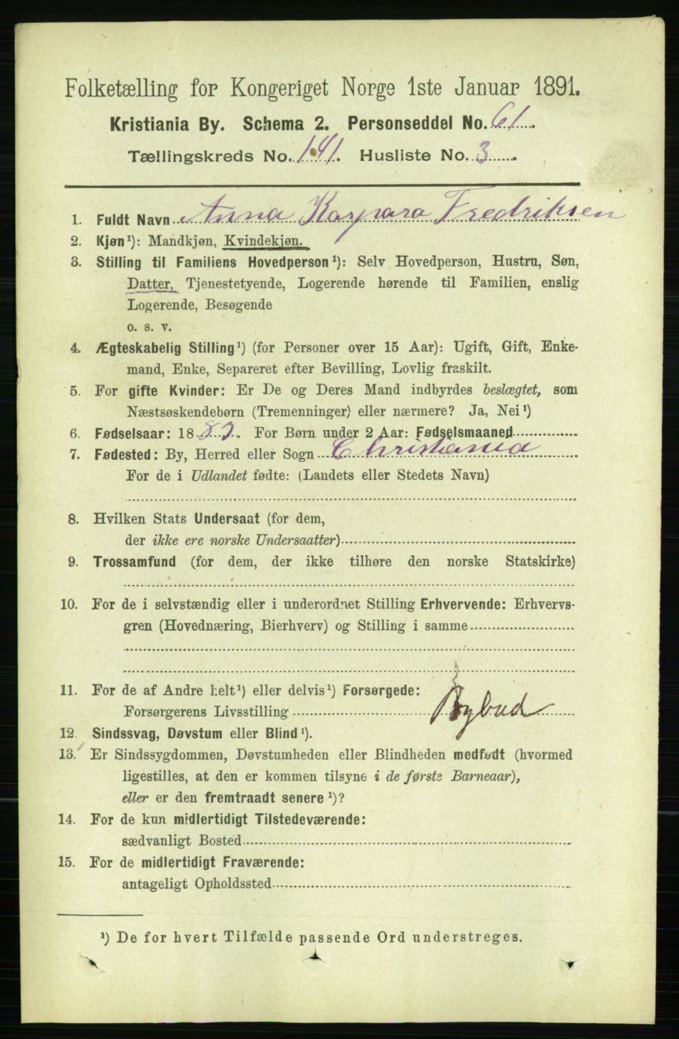 RA, 1891 census for 0301 Kristiania, 1891, p. 78140