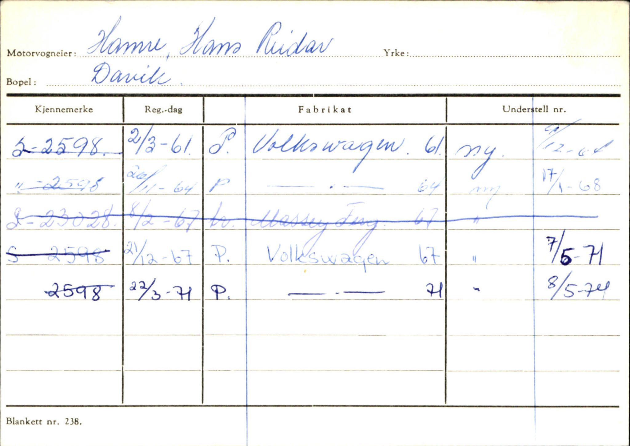 Statens vegvesen, Sogn og Fjordane vegkontor, AV/SAB-A-5301/4/F/L0133: Eigarregister Bremanger A-Å. Gaular A-H, 1945-1975, p. 654