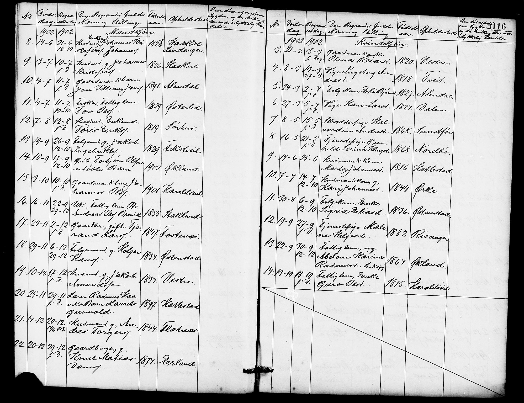 Skjold sokneprestkontor, AV/SAST-A-101847/H/Ha/Hab/L0007: Parish register (copy) no. B 7, 1885-1906, p. 116