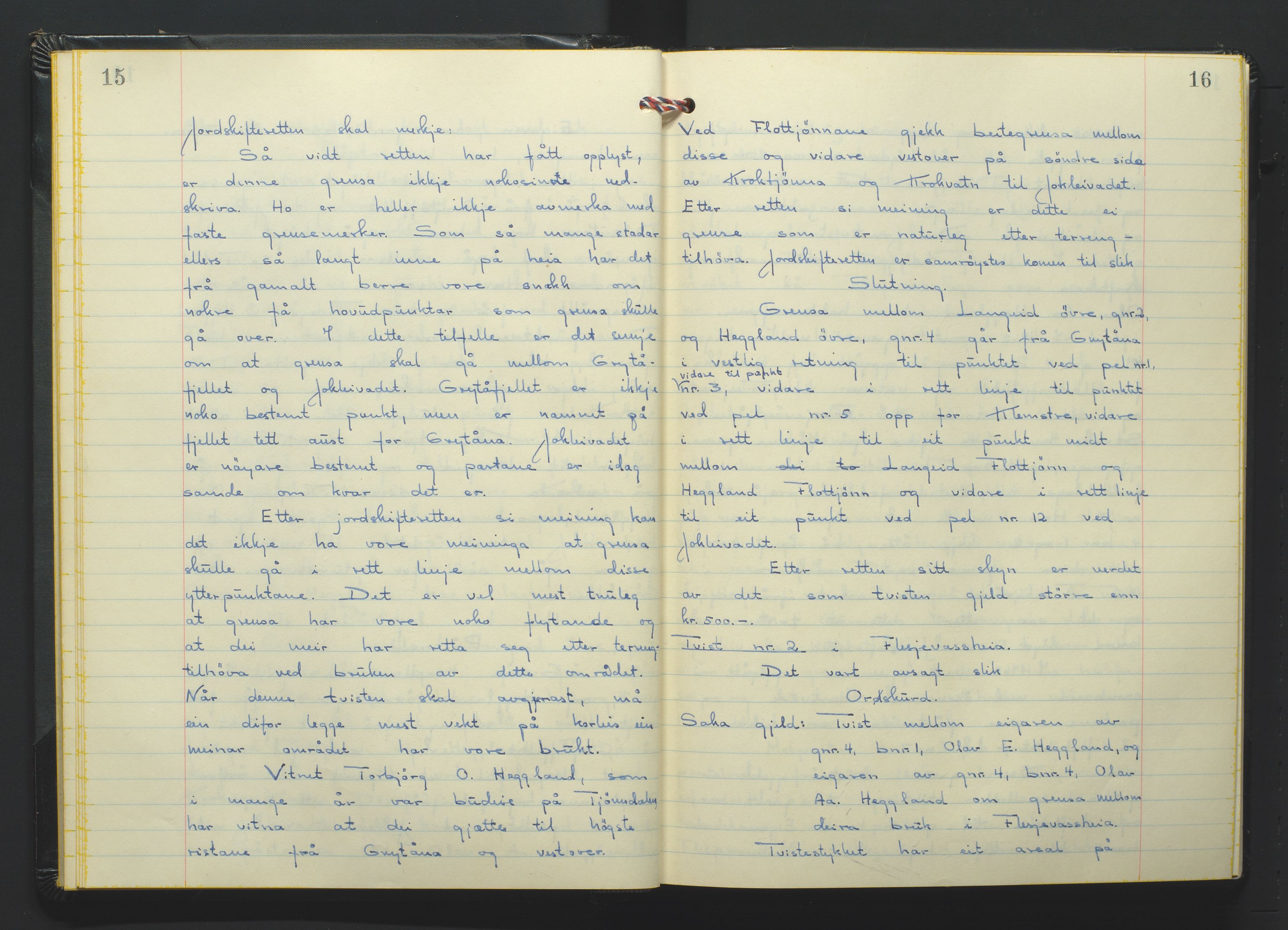 Setesdal jordskifterett, AV/SAK-1541-0008/F/Fa/Faa/L0012: Jordskifteprotokoll med gårdsregister, Setesdal domssokn nr 27 (II), 1970-1971