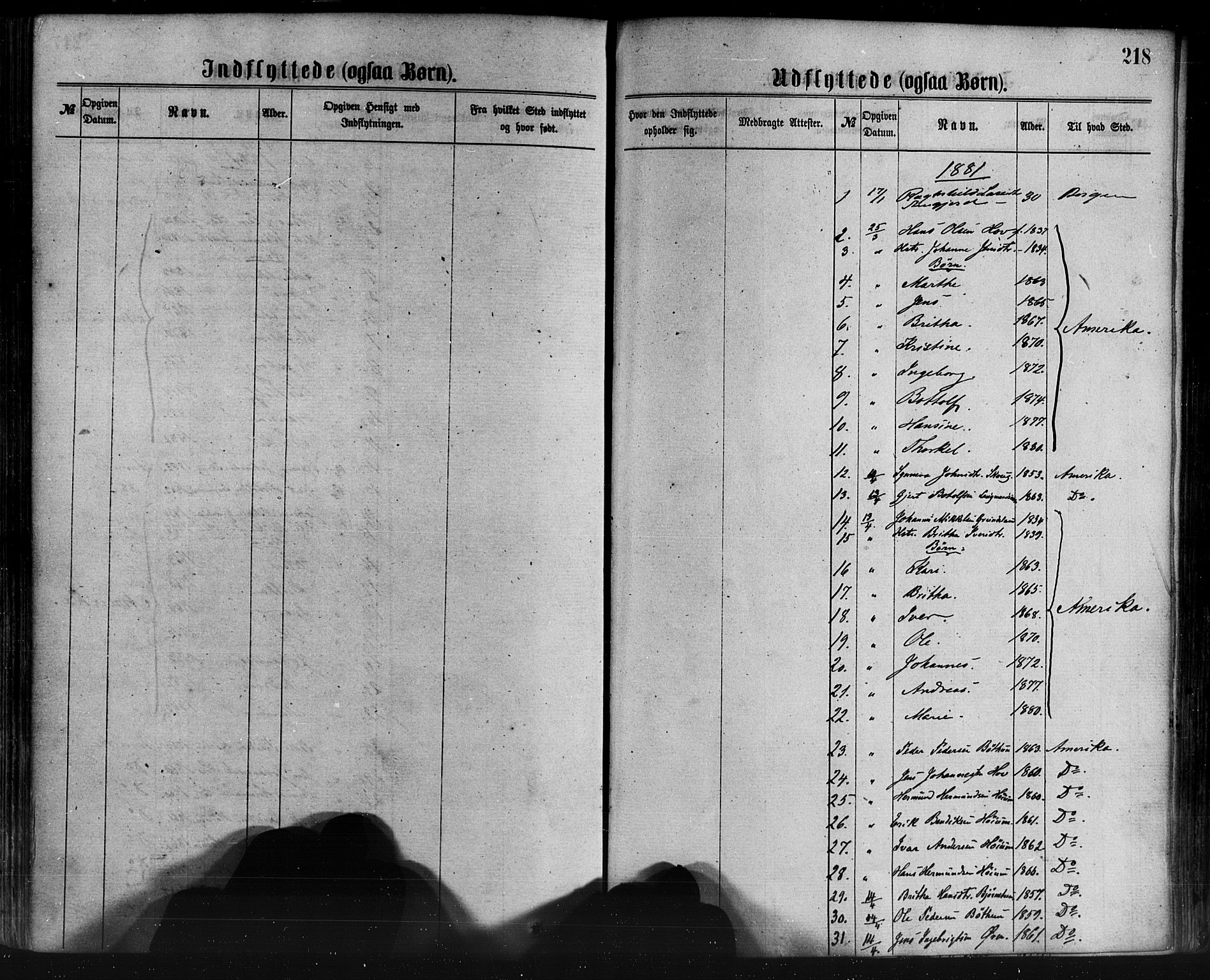 Leikanger sokneprestembete, AV/SAB-A-81001/H/Haa/Haaa/L0009: Parish register (official) no. A 9, 1869-1888, p. 218