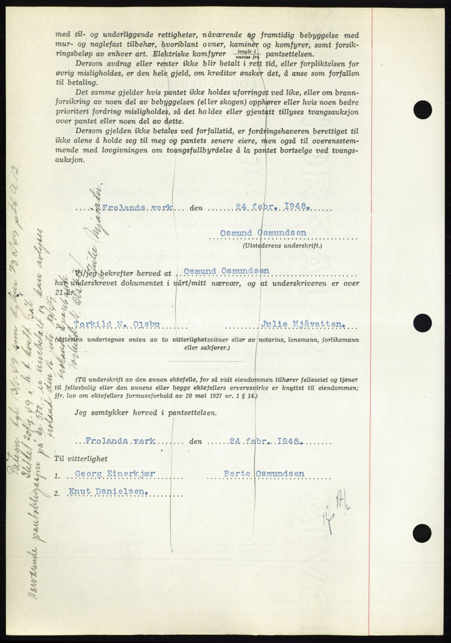 Nedenes sorenskriveri, AV/SAK-1221-0006/G/Gb/Gbb/L0005: Mortgage book no. B5, 1948-1948, Diary no: : 333/1948