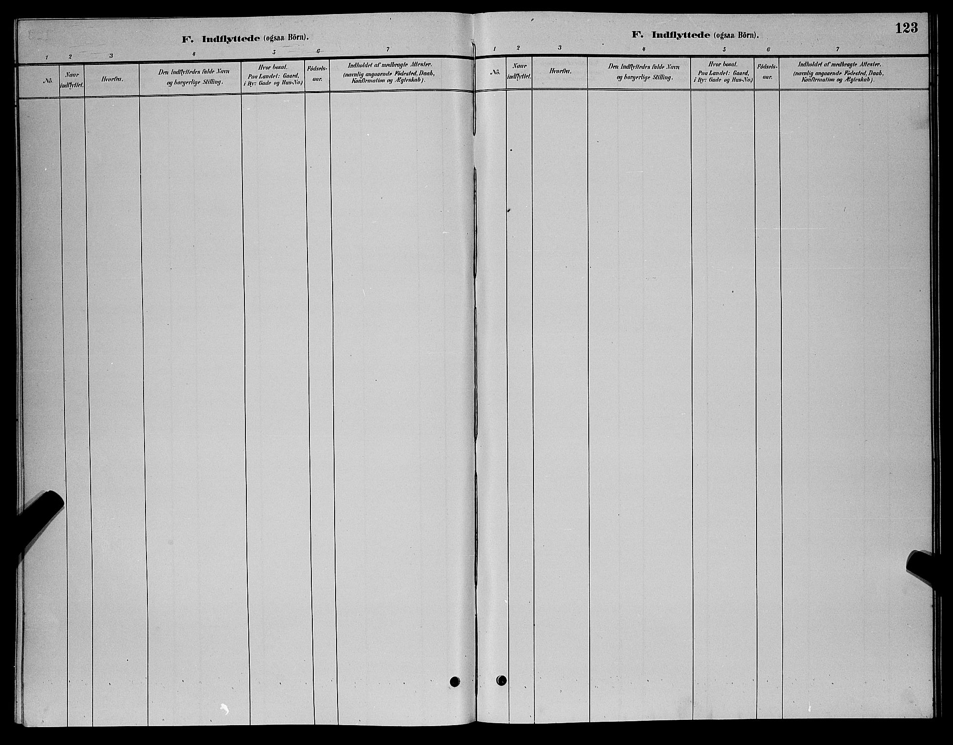 Nord-Audnedal sokneprestkontor, AV/SAK-1111-0032/F/Fb/Fba/L0003: Parish register (copy) no. B 3, 1881-1900, p. 123