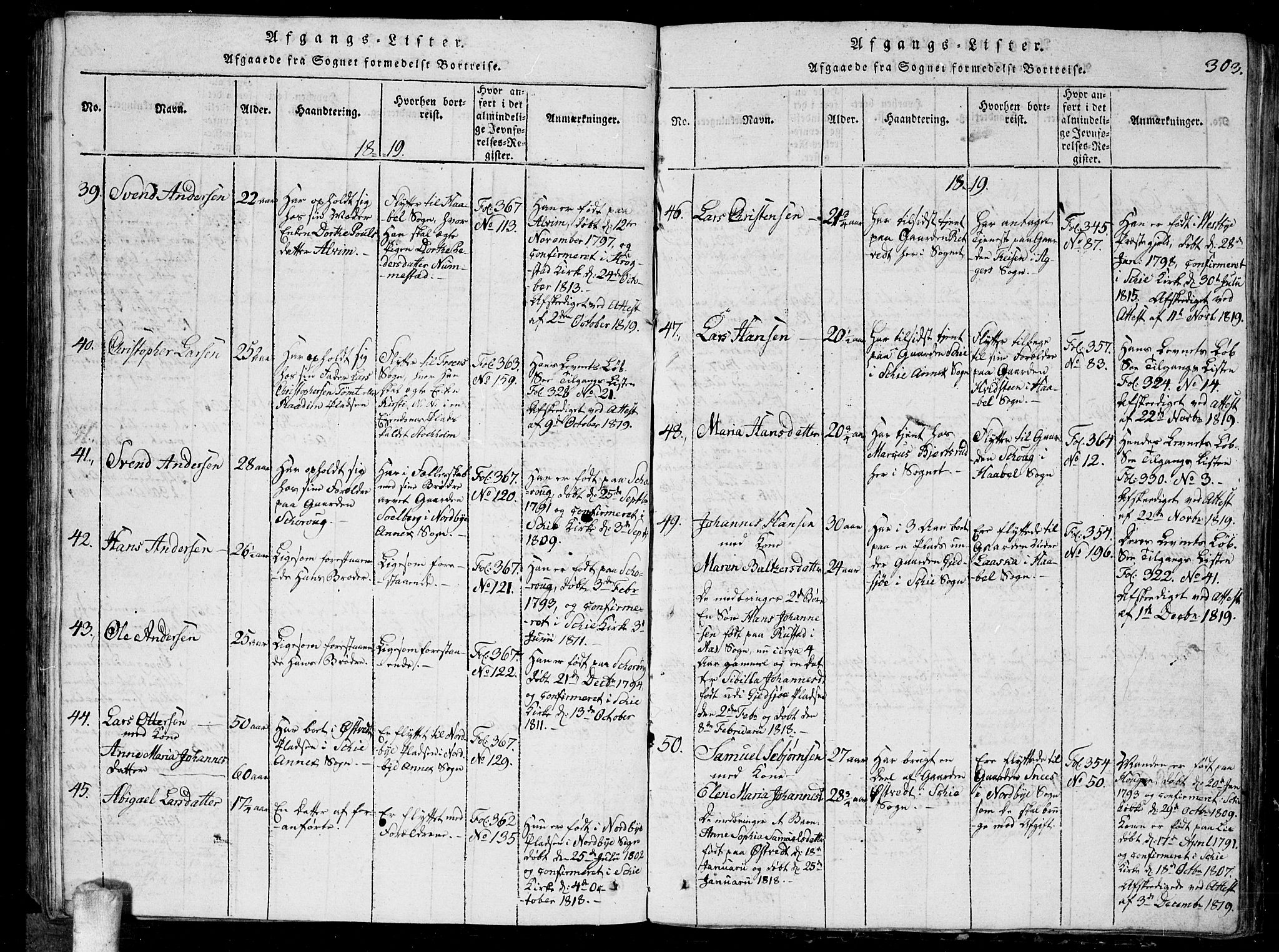 Kråkstad prestekontor Kirkebøker, AV/SAO-A-10125a/G/Ga/L0001: Parish register (copy) no. I 1, 1813-1824, p. 303