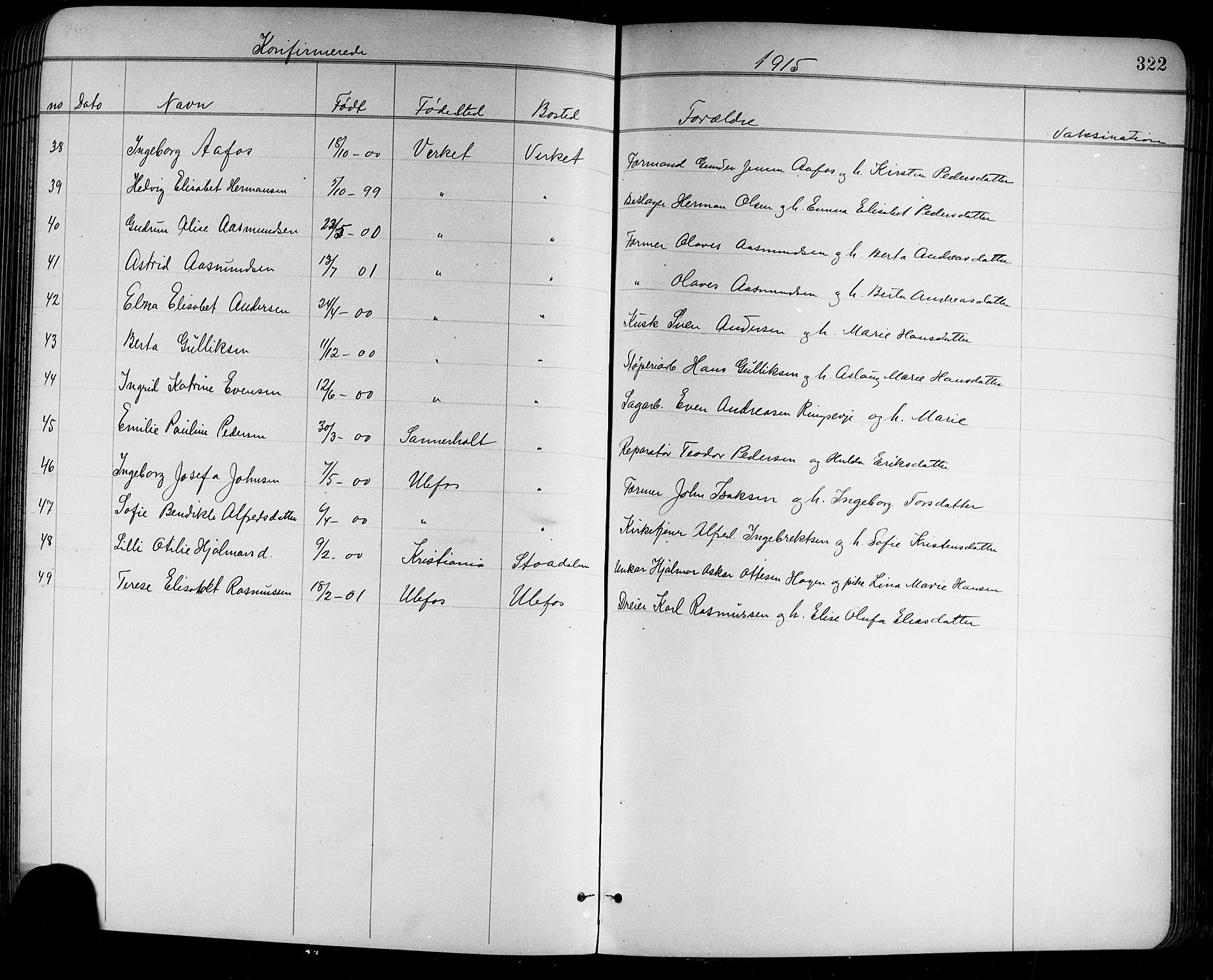 Holla kirkebøker, SAKO/A-272/G/Ga/L0005: Parish register (copy) no. I 5, 1891-1917, p. 322
