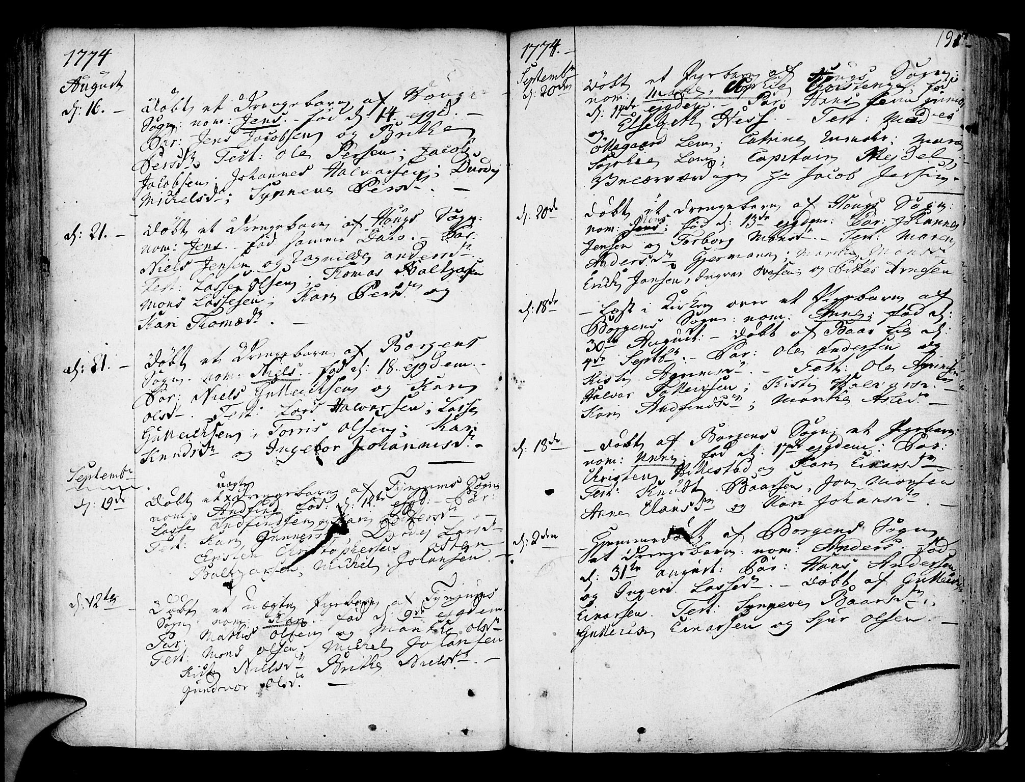 Lærdal sokneprestembete, SAB/A-81201: Parish register (official) no. A 2, 1752-1782, p. 191