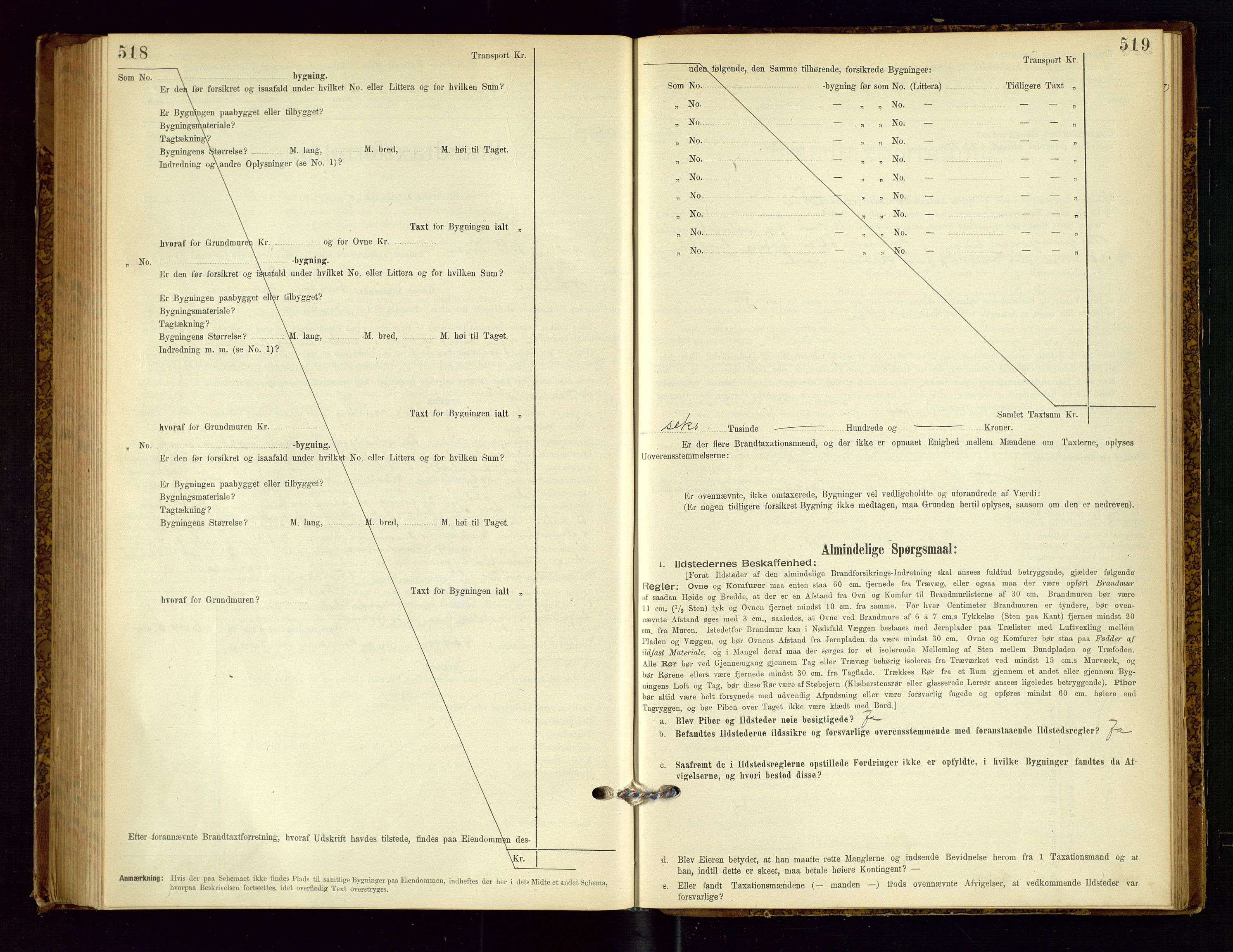 Time lensmannskontor, SAST/A-100420/Gob/L0001: Branntakstprotokoll, 1896-1914, p. 518-519