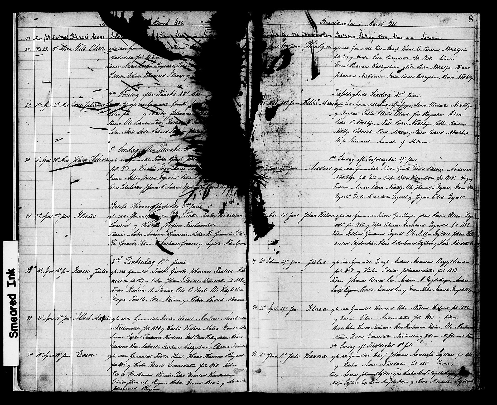 Vestre Toten prestekontor, AV/SAH-PREST-108/H/Ha/Hab/L0008: Parish register (copy) no. 8, 1885-1900, p. 8