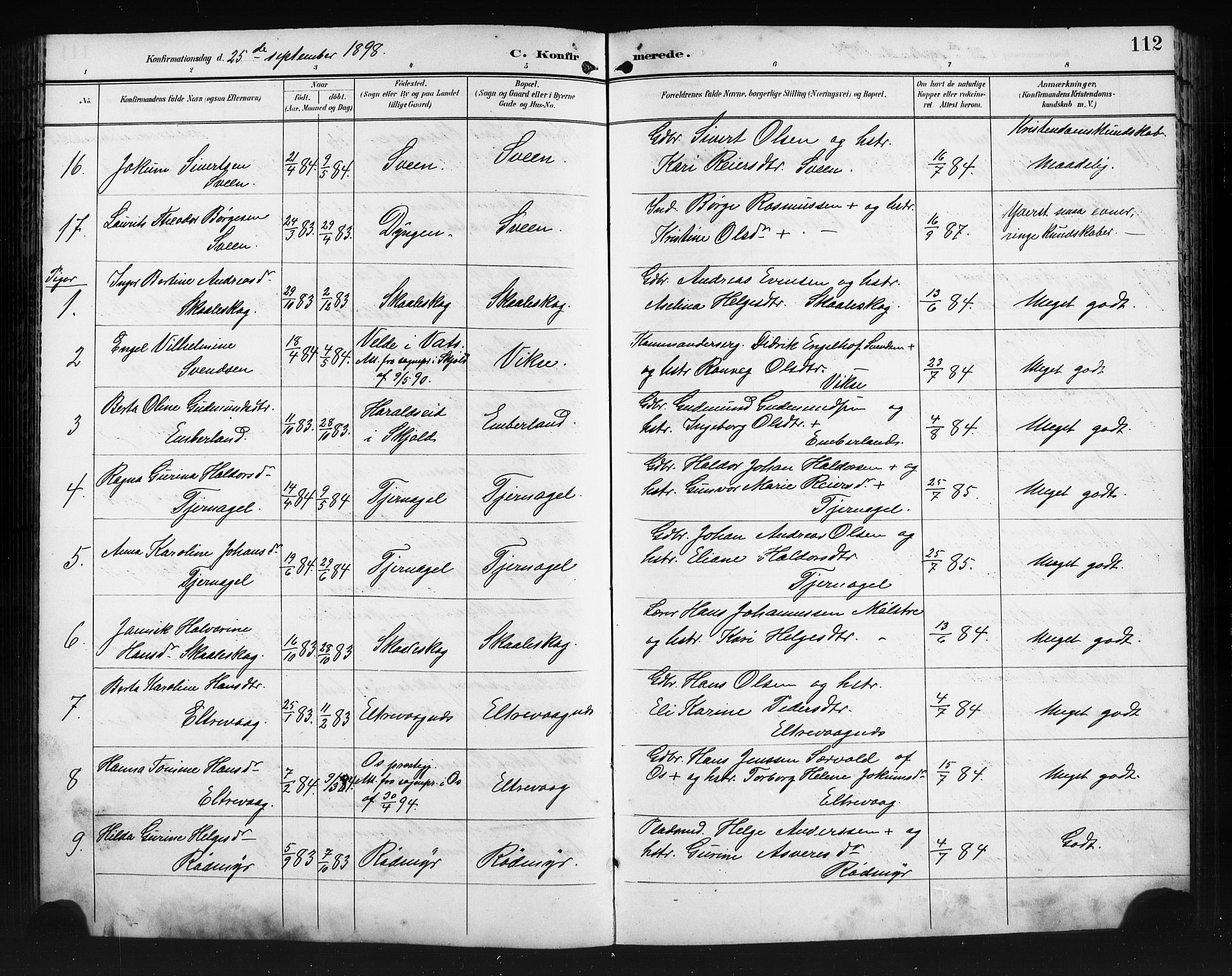 Sveio Sokneprestembete, AV/SAB-A-78501/H/Hab: Parish register (copy) no. A 4, 1897-1911, p. 112