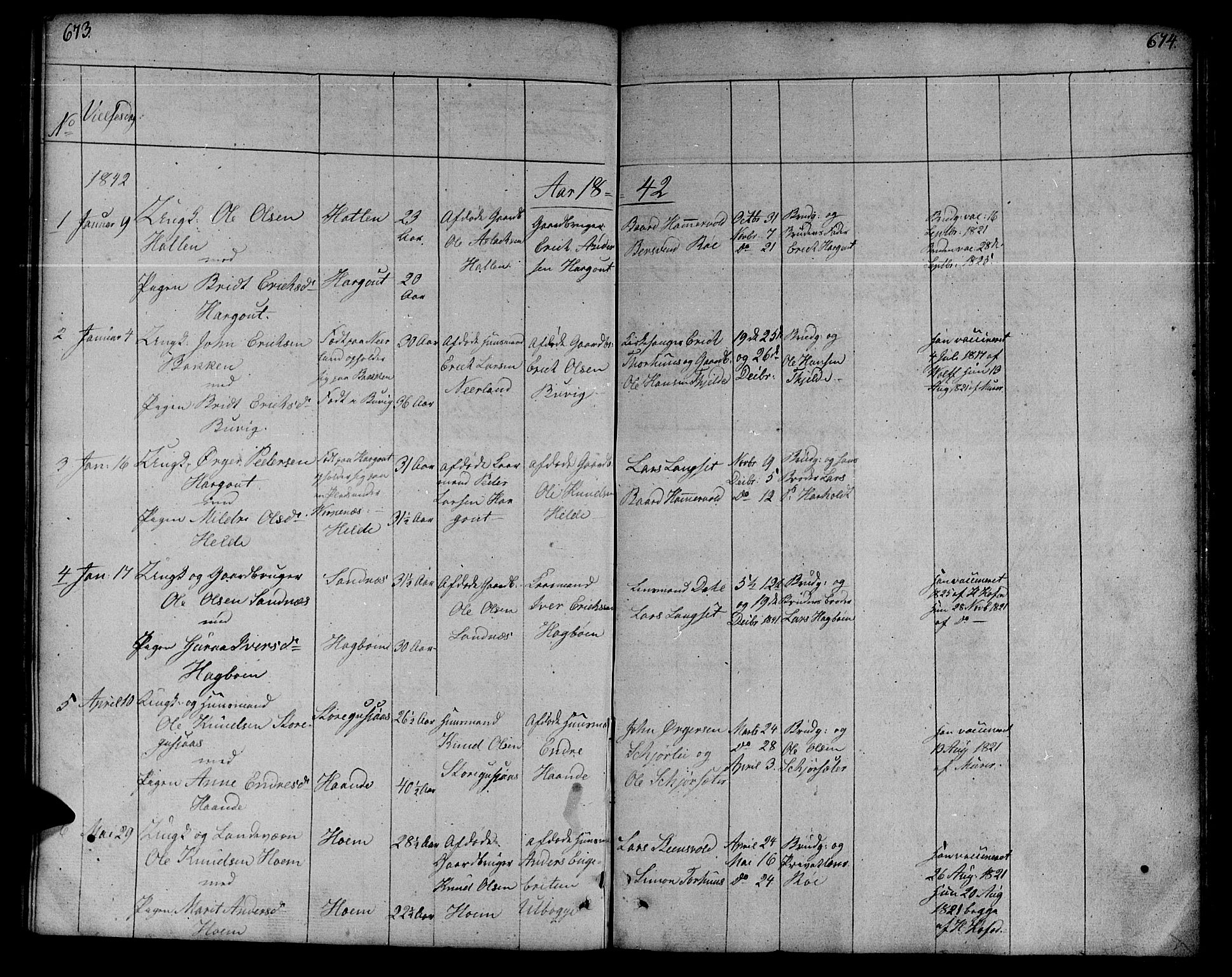 Ministerialprotokoller, klokkerbøker og fødselsregistre - Møre og Romsdal, SAT/A-1454/551/L0624: Parish register (official) no. 551A04, 1831-1845, p. 673-674