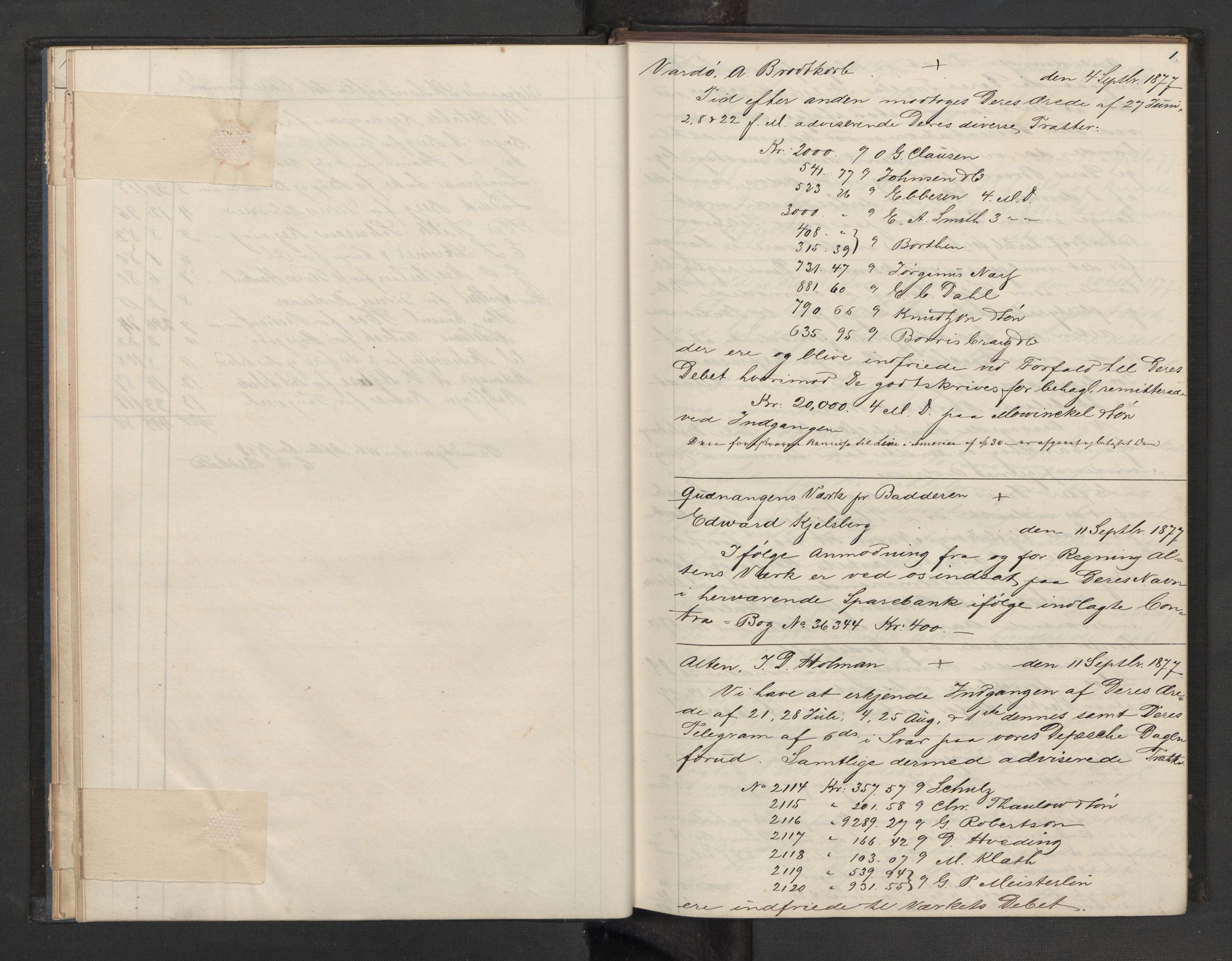 Hoë, Herman & Co, AV/SAT-PA-0280/11/L0040: --, 1856-1882, p. 1