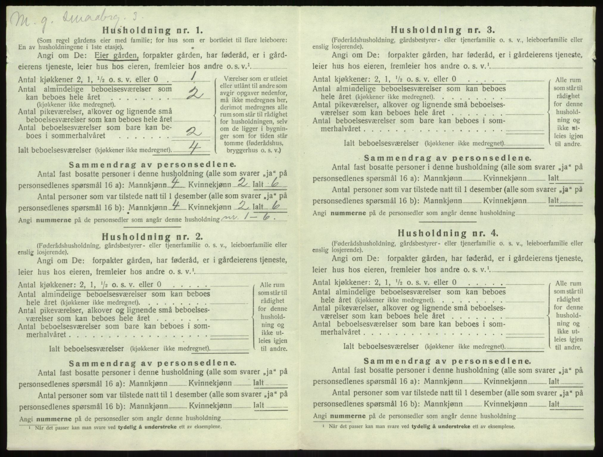 SAB, 1920 census for Vik, 1920, p. 887