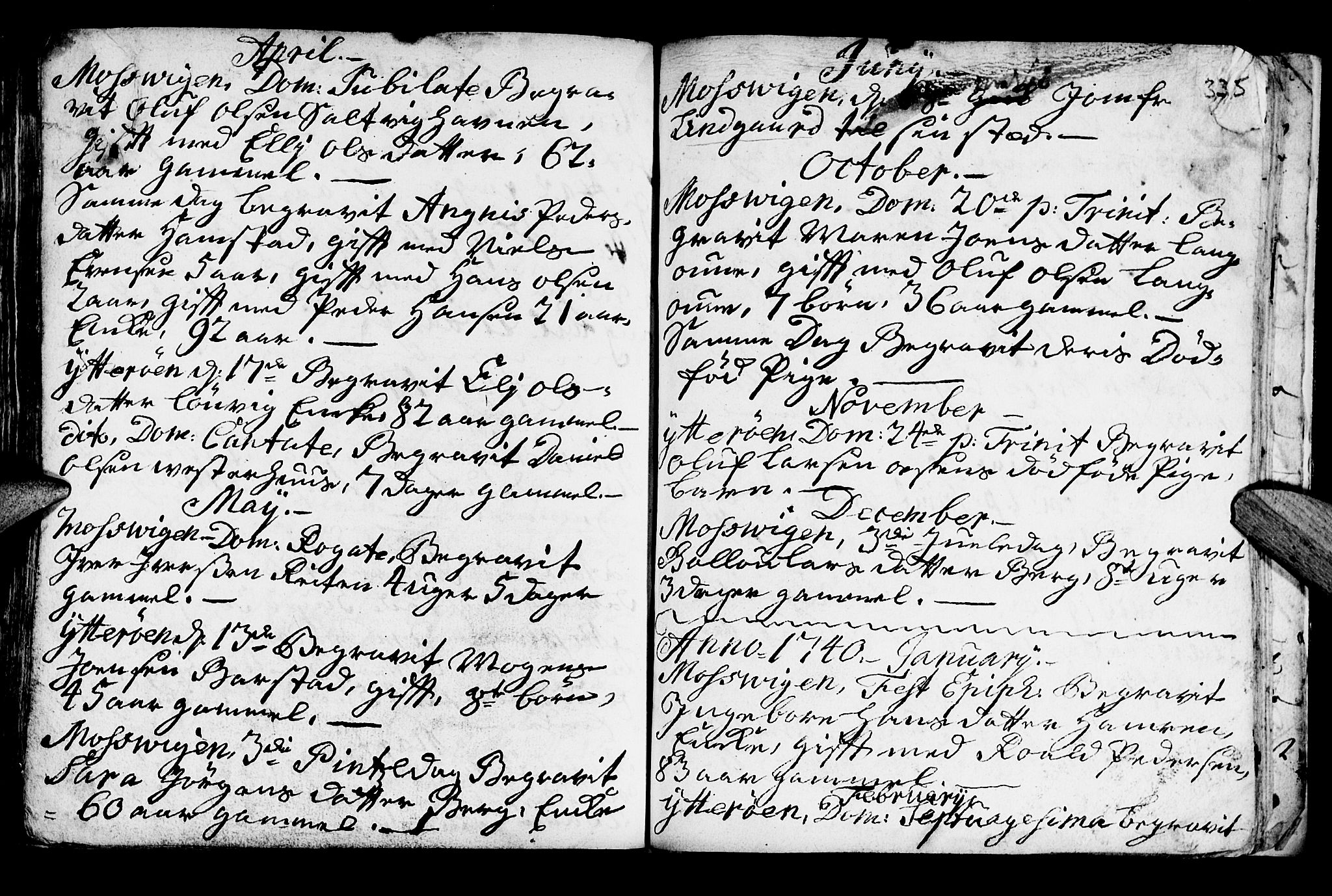 Ministerialprotokoller, klokkerbøker og fødselsregistre - Nord-Trøndelag, SAT/A-1458/722/L0215: Parish register (official) no. 722A02, 1718-1755, p. 335