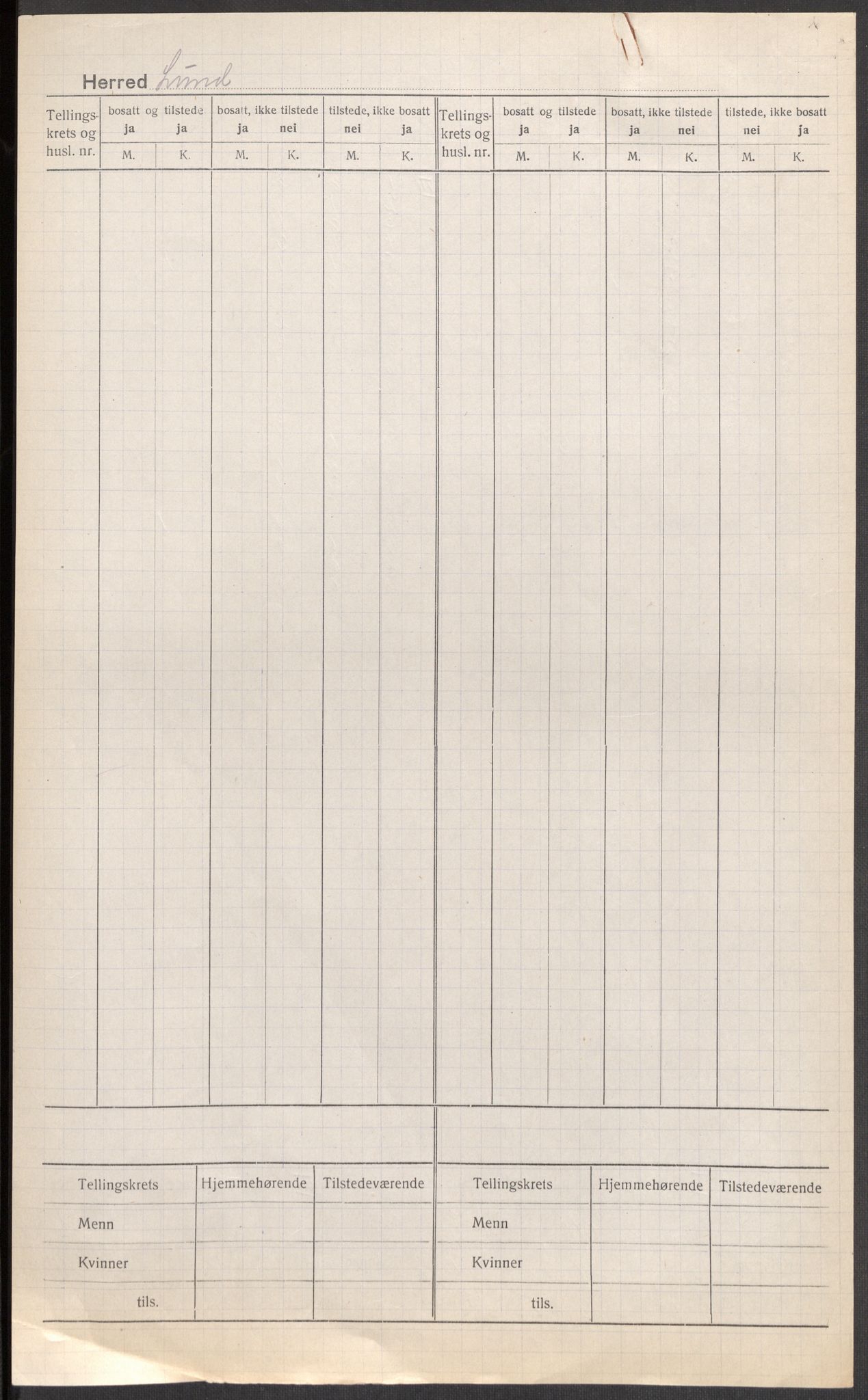 SAST, 1920 census for Lund, 1920, p. 7