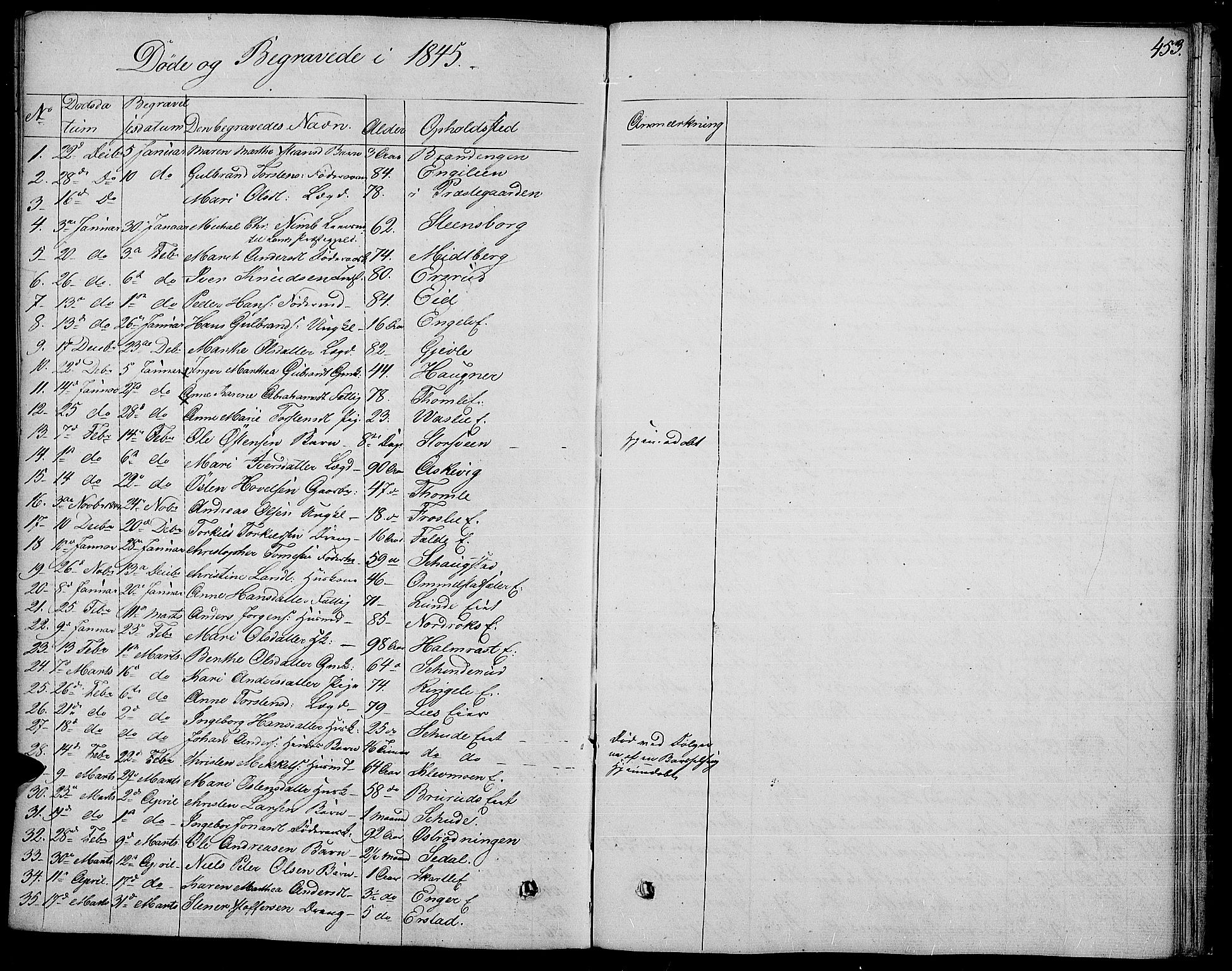 Land prestekontor, SAH/PREST-120/H/Ha/Haa/L0008: Parish register (official) no. 8, 1830-1846, p. 453