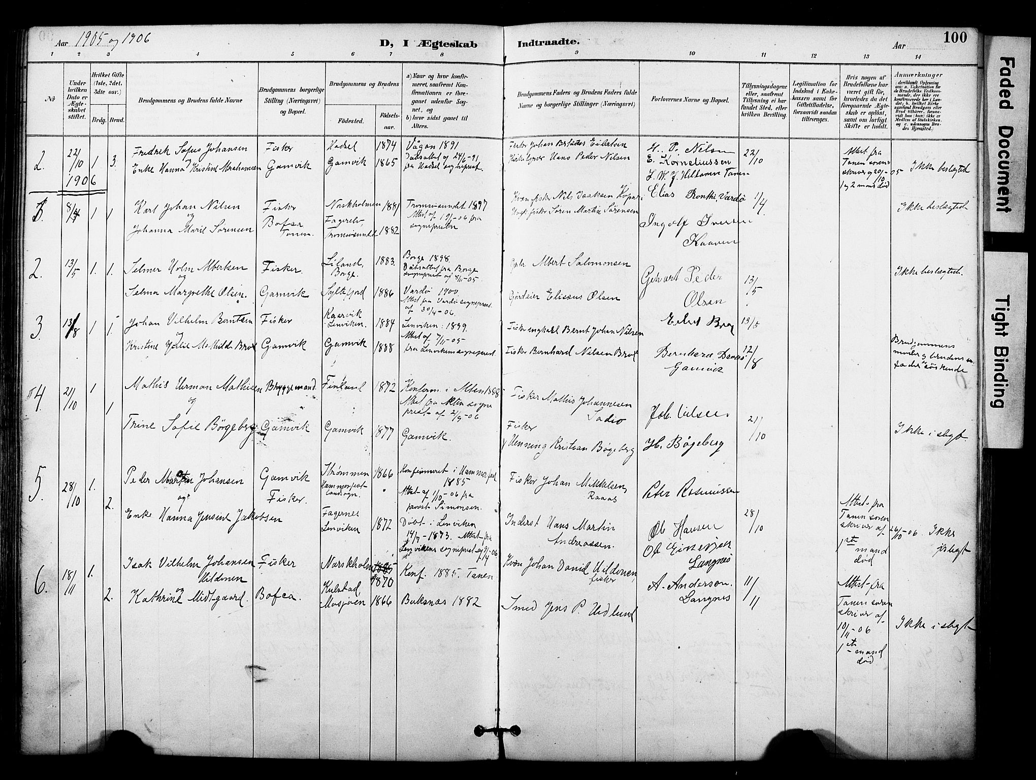Tana sokneprestkontor, SATØ/S-1334/H/Ha/L0006kirke: Parish register (official) no. 6, 1892-1908, p. 100