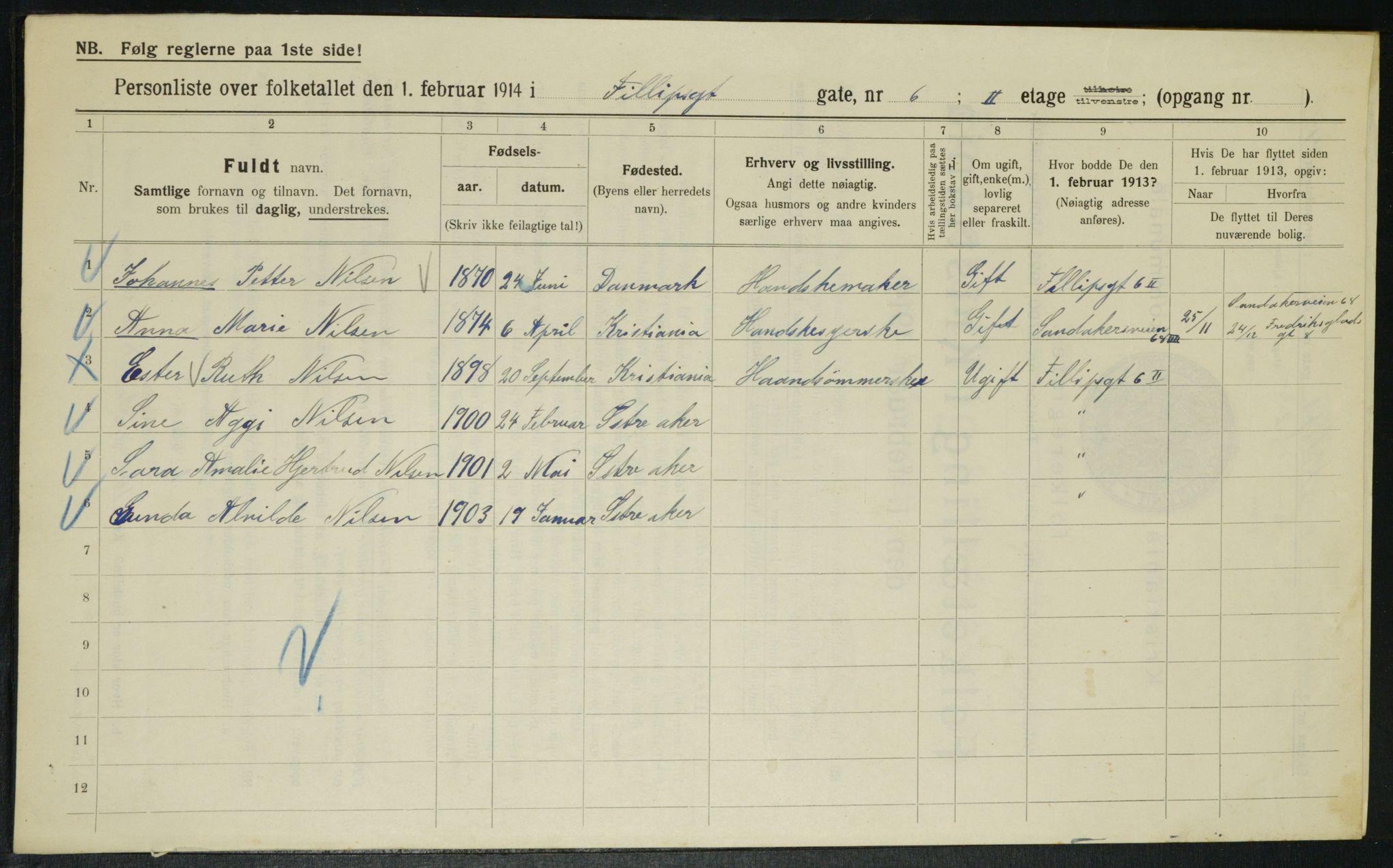 OBA, Municipal Census 1914 for Kristiania, 1914, p. 24403