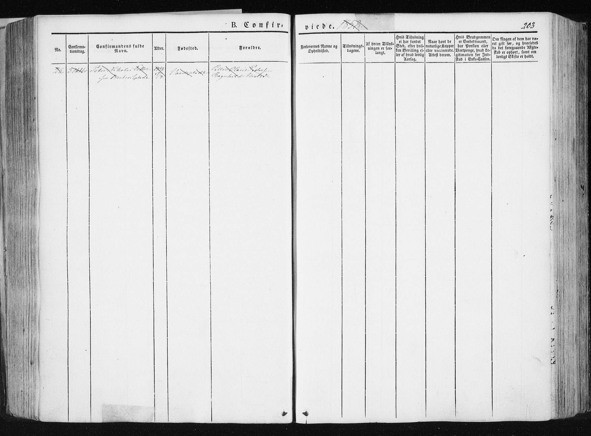 Ministerialprotokoller, klokkerbøker og fødselsregistre - Nord-Trøndelag, AV/SAT-A-1458/741/L0393: Parish register (official) no. 741A07, 1849-1863, p. 203