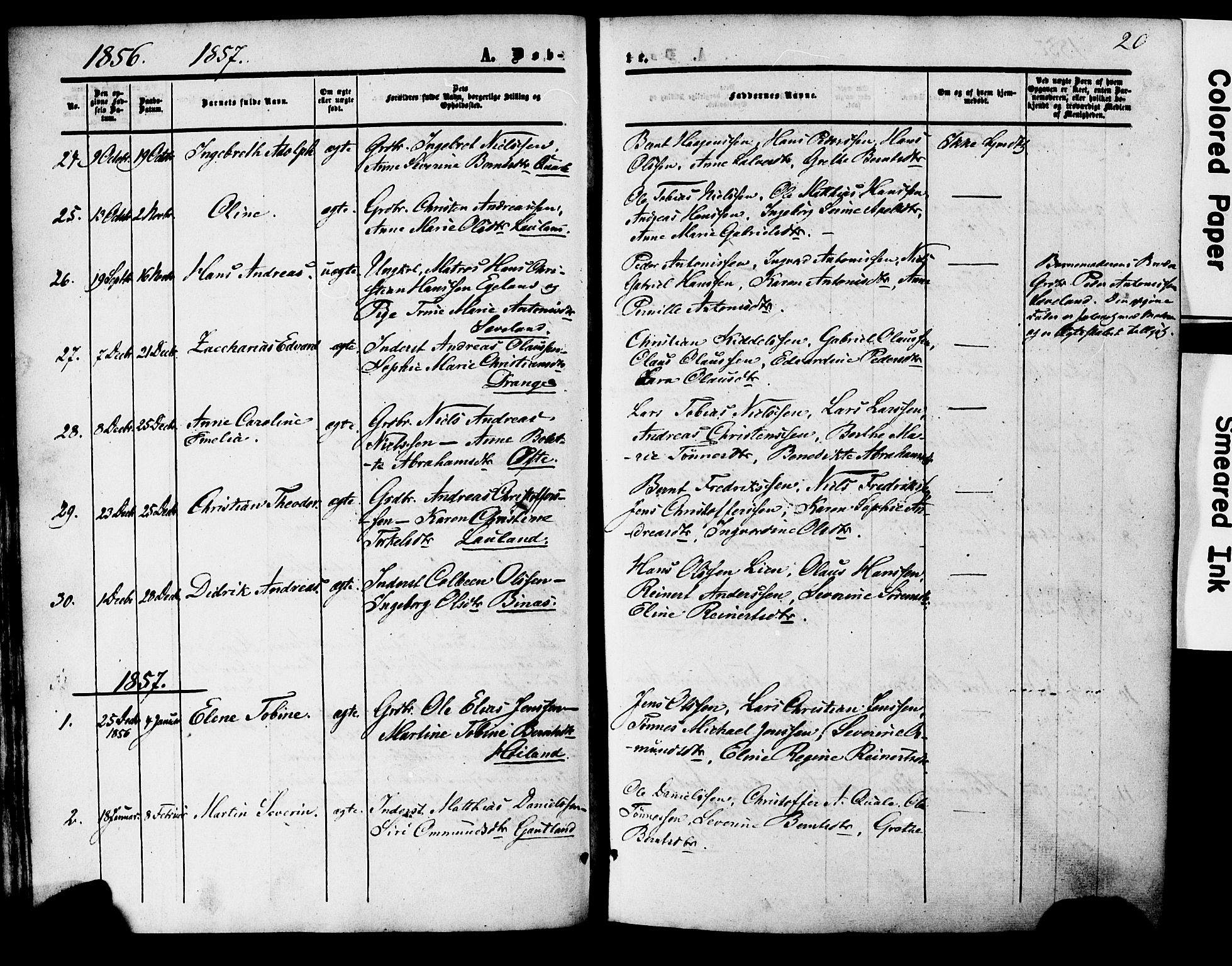 Herad sokneprestkontor, AV/SAK-1111-0018/F/Fa/Faa/L0005: Parish register (official) no. A 5, 1853-1886, p. 20