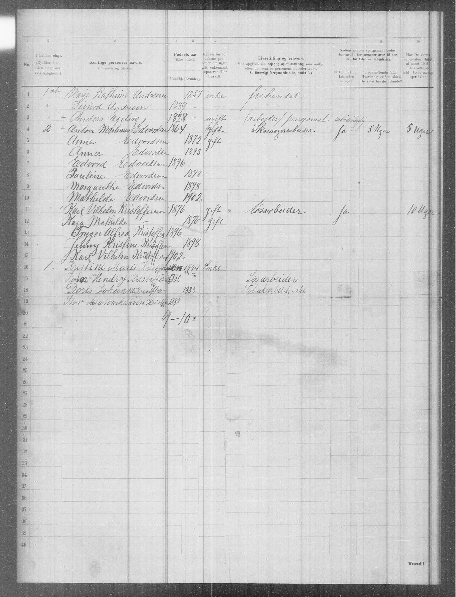 OBA, Municipal Census 1902 for Kristiania, 1902, p. 8011