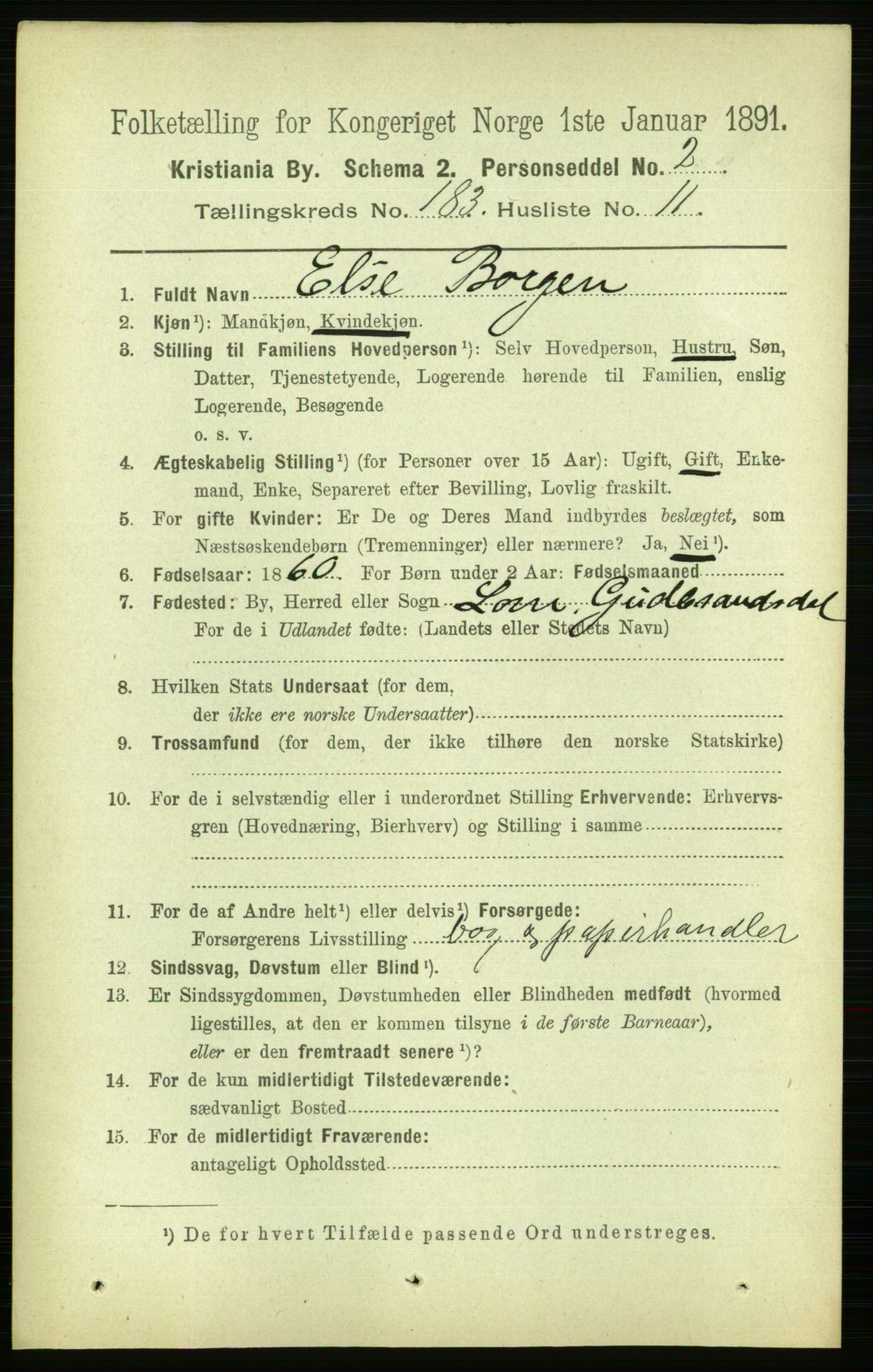 RA, 1891 census for 0301 Kristiania, 1891, p. 109737