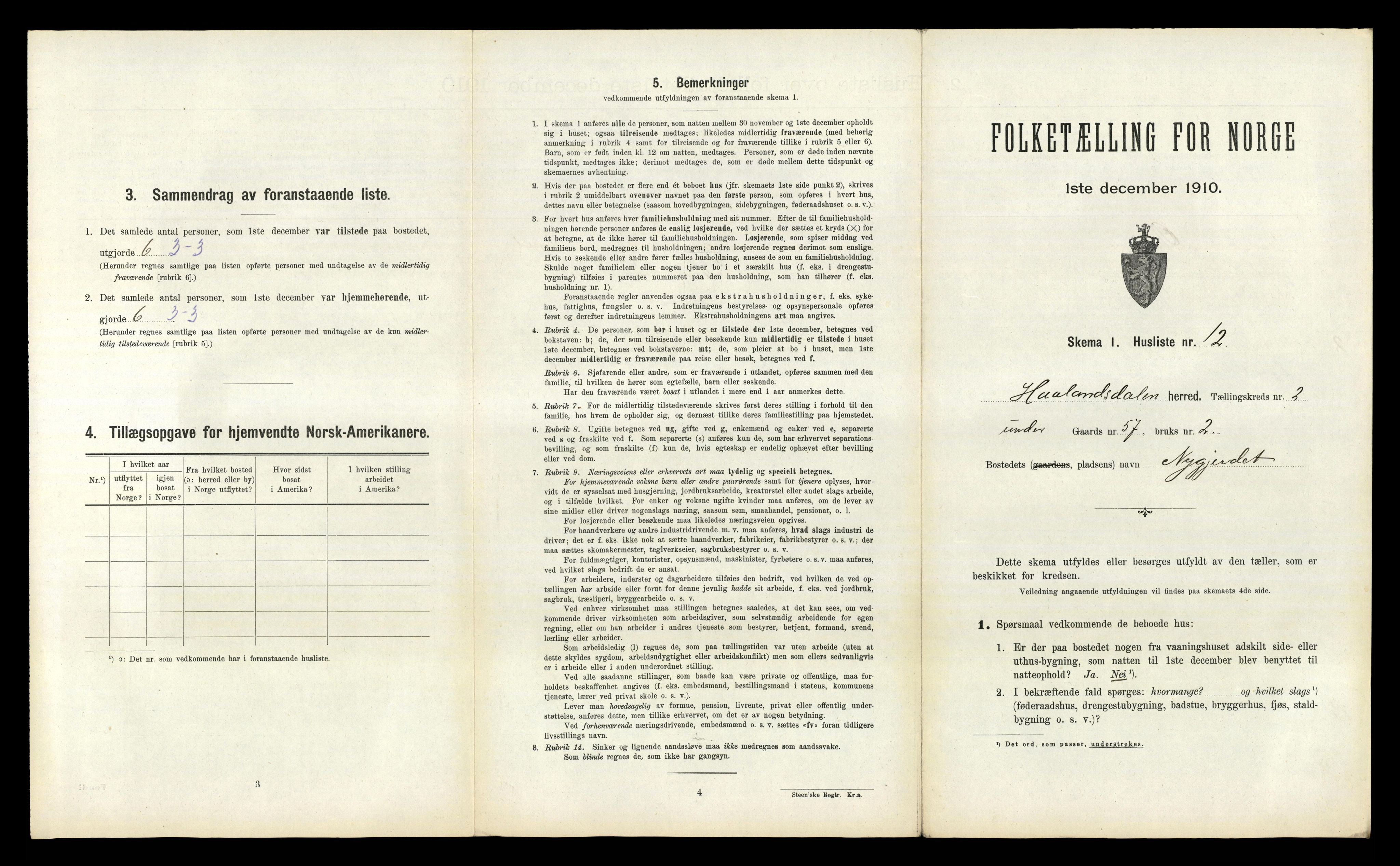 RA, 1910 census for Hålandsdal, 1910, p. 122