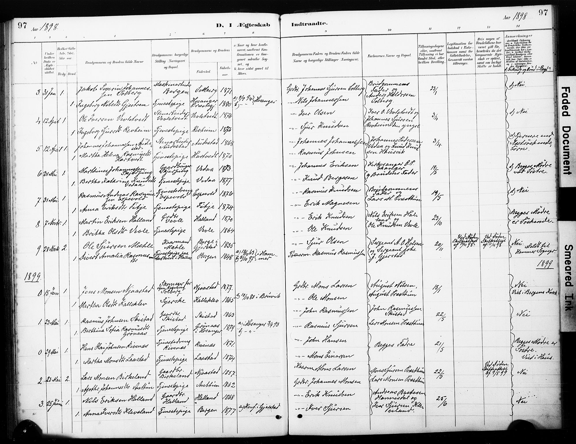 Haus sokneprestembete, AV/SAB-A-75601/H/Haa: Parish register (official) no. C 1, 1887-1899, p. 97