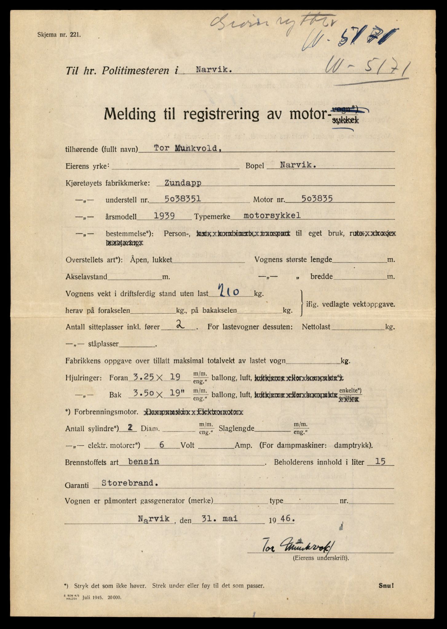 Møre og Romsdal vegkontor - Ålesund trafikkstasjon, AV/SAT-A-4099/F/Fe/L0039: Registreringskort for kjøretøy T 13361 - T 13530, 1927-1998, p. 889