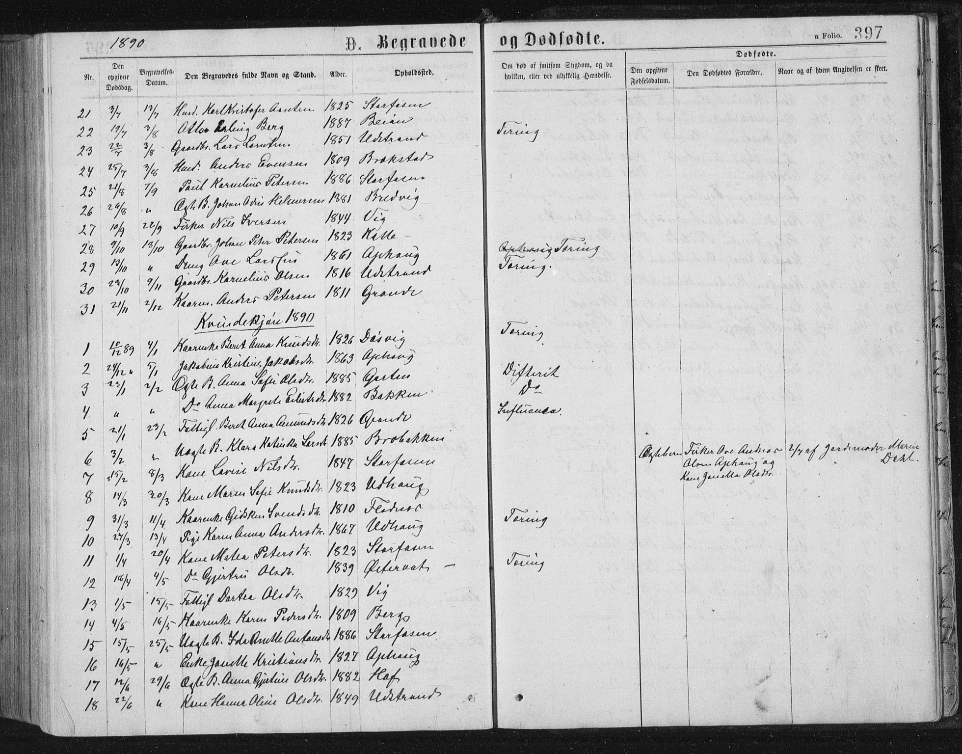 Ministerialprotokoller, klokkerbøker og fødselsregistre - Sør-Trøndelag, SAT/A-1456/659/L0745: Parish register (copy) no. 659C02, 1869-1892, p. 397