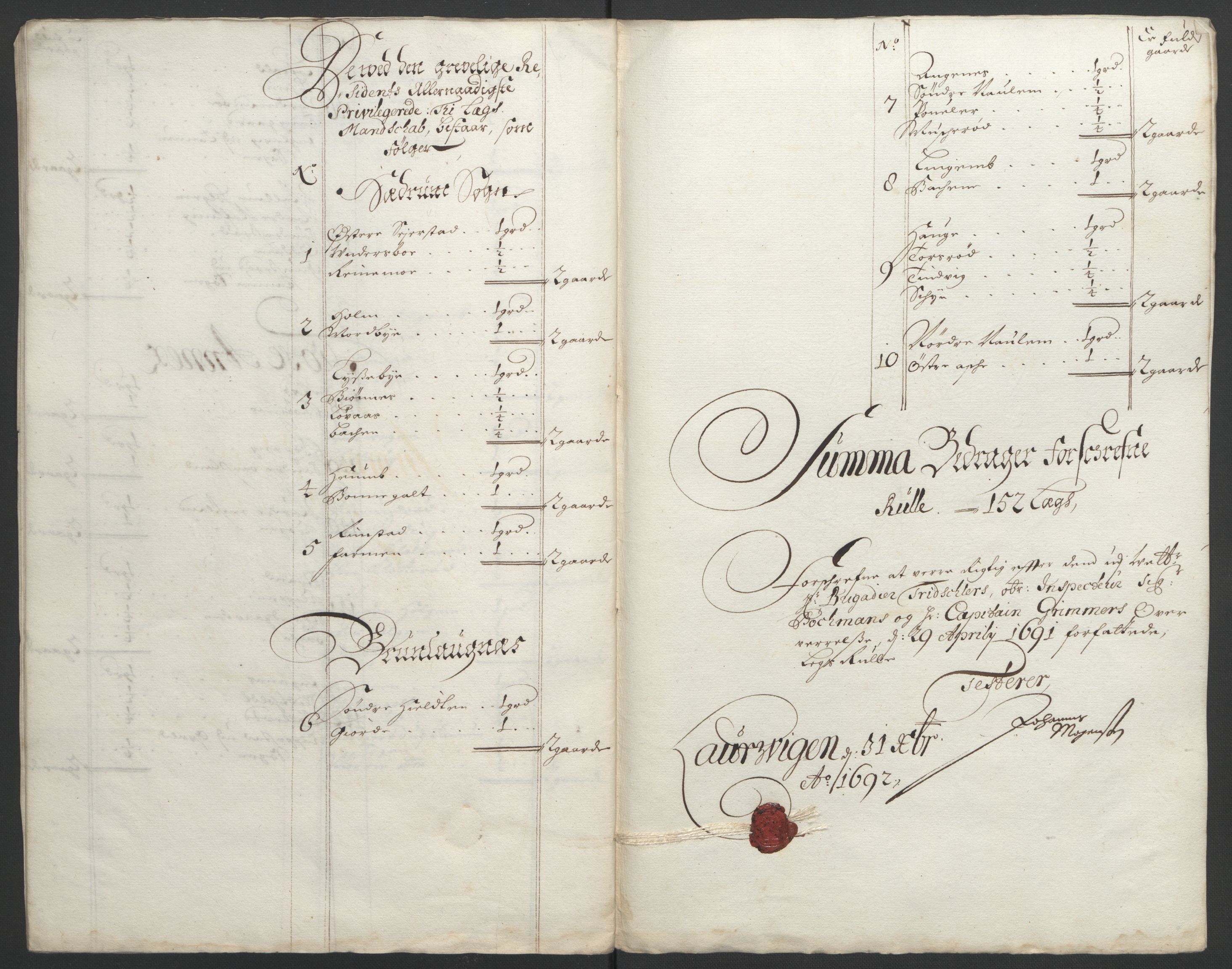 Rentekammeret inntil 1814, Reviderte regnskaper, Fogderegnskap, AV/RA-EA-4092/R33/L1973: Fogderegnskap Larvik grevskap, 1692, p. 112