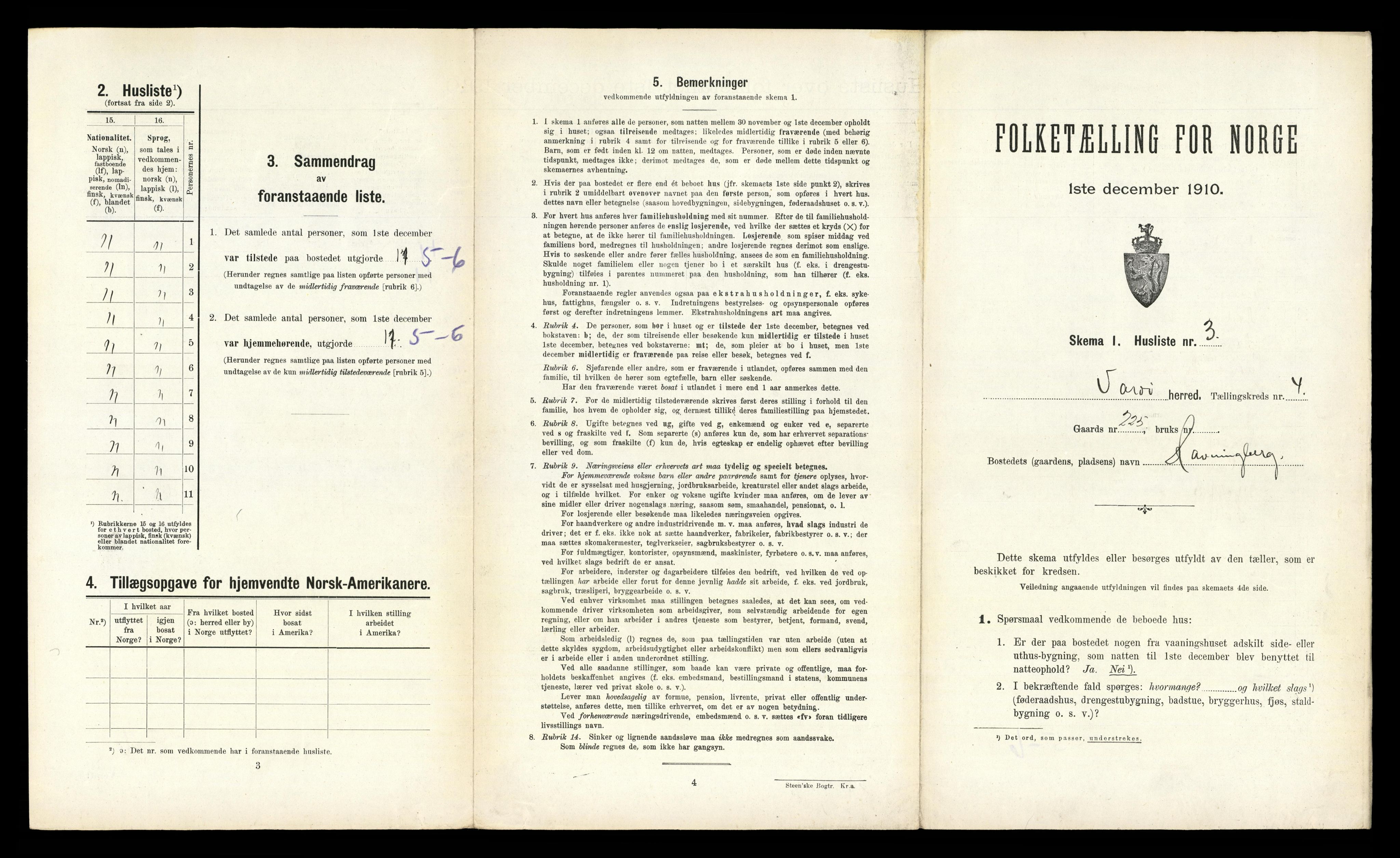 RA, 1910 census for Vardø, 1910, p. 33