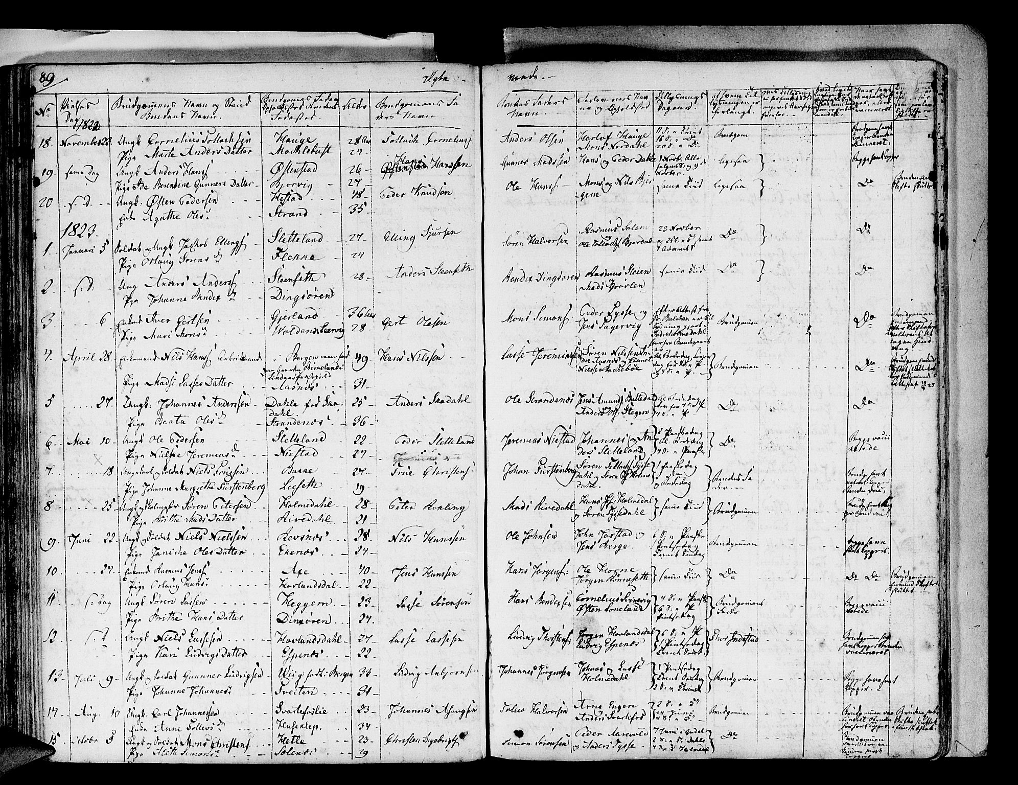 Fjaler sokneprestembete, SAB/A-79801/H/Haa/Haaa/L0005: Parish register (official) no. A 5, 1821-1835, p. 89