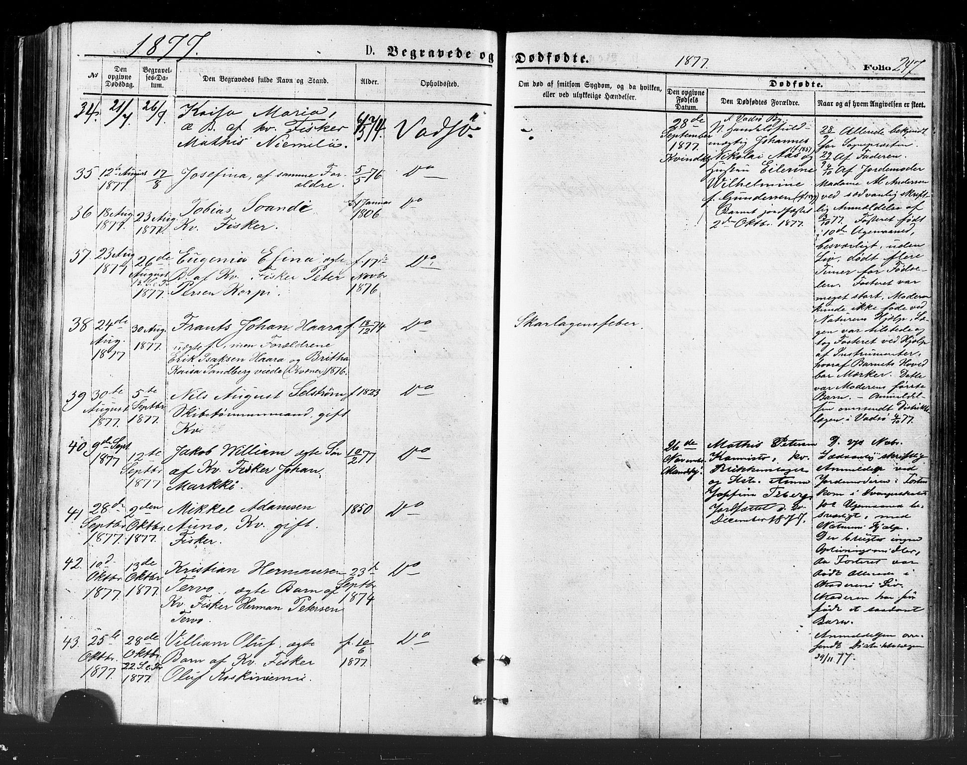 Vadsø sokneprestkontor, SATØ/S-1325/H/Ha/L0005kirke: Parish register (official) no. 5, 1873-1884, p. 247