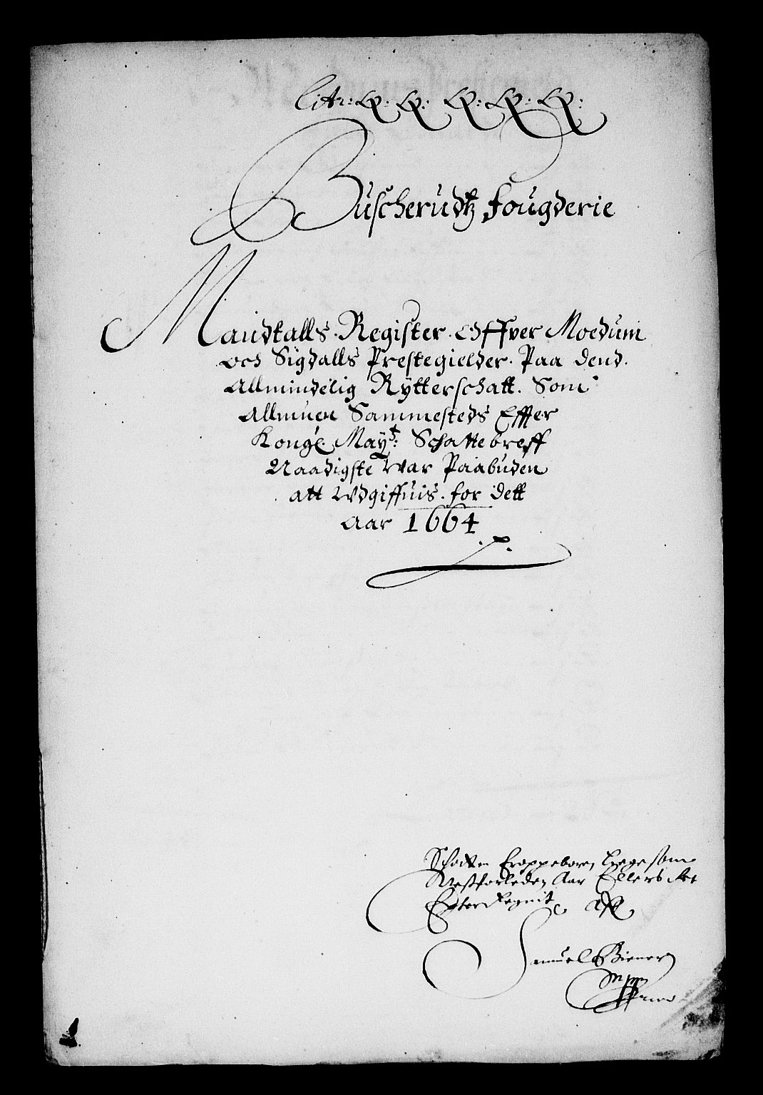 Rentekammeret inntil 1814, Reviderte regnskaper, Stiftamtstueregnskaper, Landkommissariatet på Akershus og Akershus stiftamt, AV/RA-EA-5869/R/Ra/L0025: Landkommissariatet på Akershus, 1664