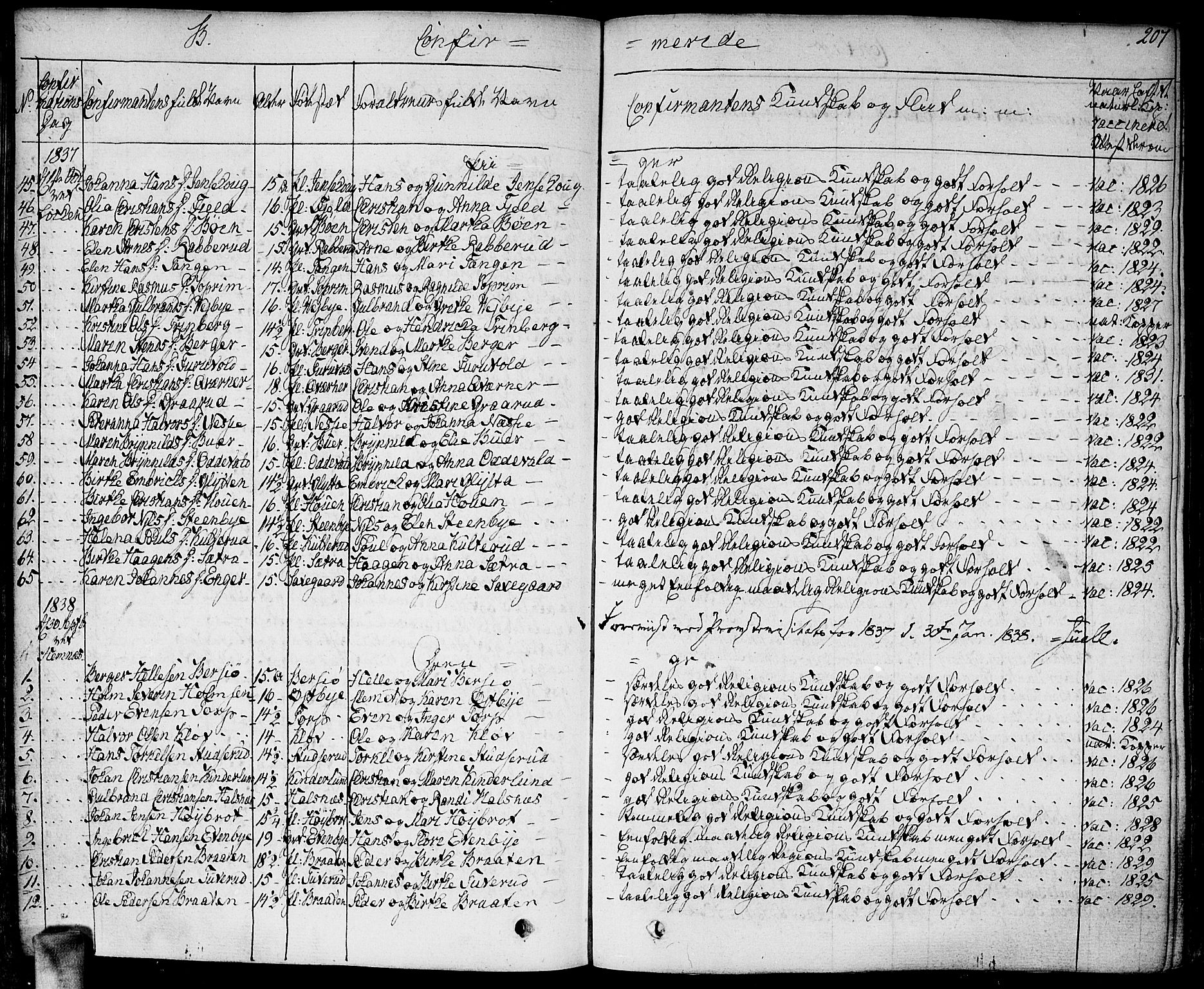 Høland prestekontor Kirkebøker, SAO/A-10346a/F/Fa/L0008: Parish register (official) no. I 8, 1827-1845, p. 207