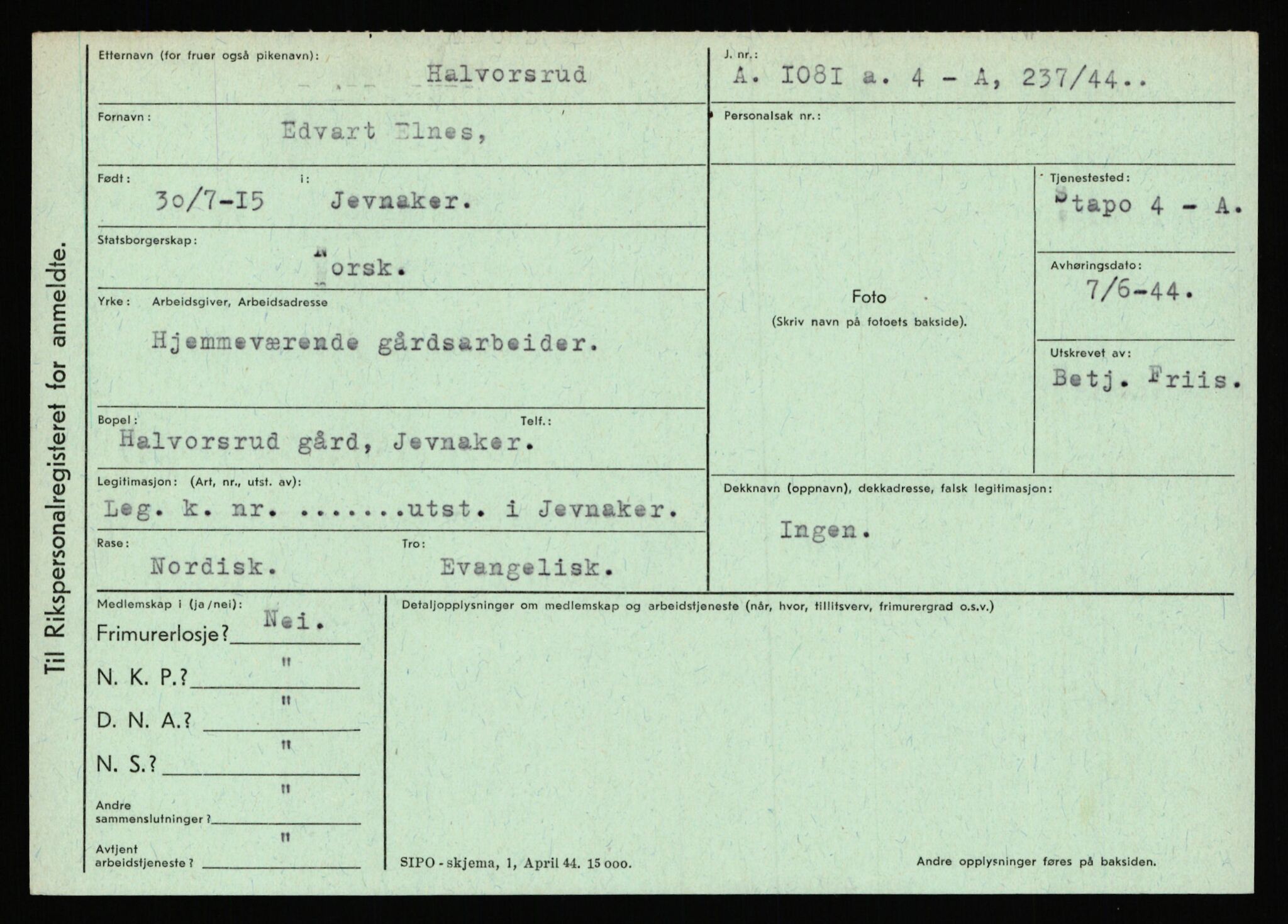 Statspolitiet - Hovedkontoret / Osloavdelingen, AV/RA-S-1329/C/Ca/L0005: Furali - Hamula, 1943-1945, p. 4735