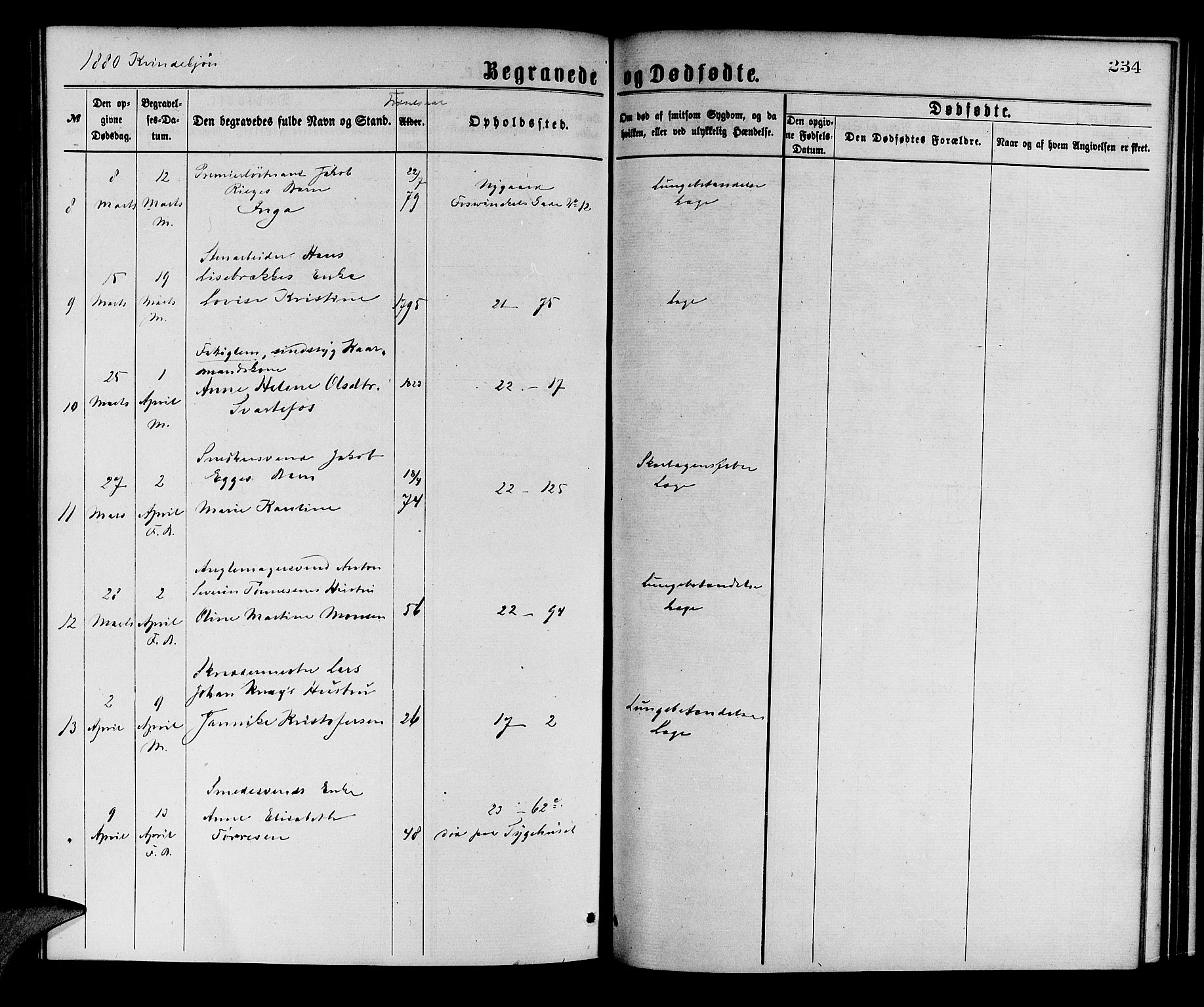 Korskirken sokneprestembete, AV/SAB-A-76101/H/Hab: Parish register (copy) no. E 3, 1871-1883, p. 234