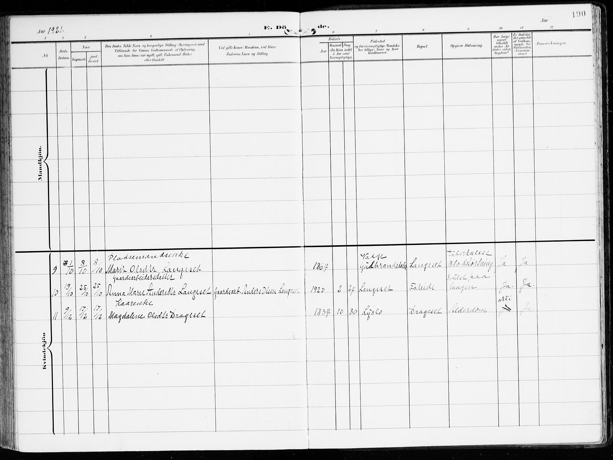 Innvik sokneprestembete, AV/SAB-A-80501: Parish register (official) no. B 2, 1903-1929, p. 190