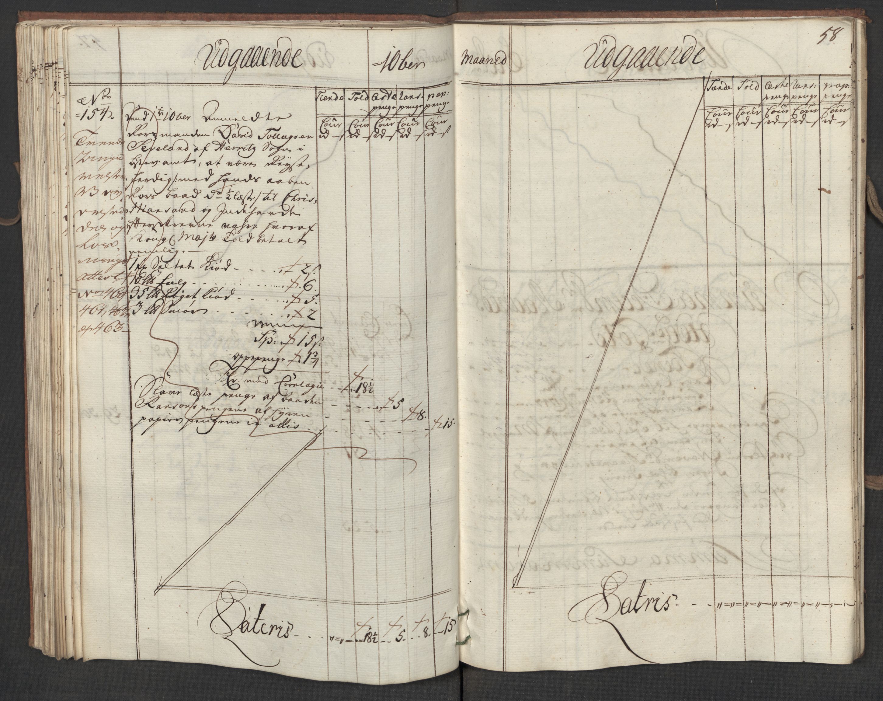 Generaltollkammeret, tollregnskaper, RA/EA-5490/R19/L0015/0005: Tollregnskaper Flekkefjord / Utgående hovedtollbok, 1756, p. 57b-58a