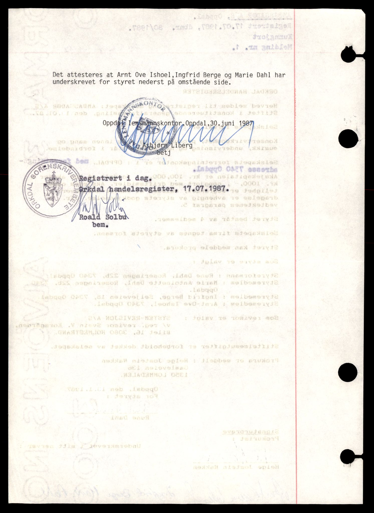Orkdal sorenskriveri, AV/SAT-A-4169/2/J/Jc/Jce/L0002: Aksjeselskap, A - N, 1944-1990, p. 12
