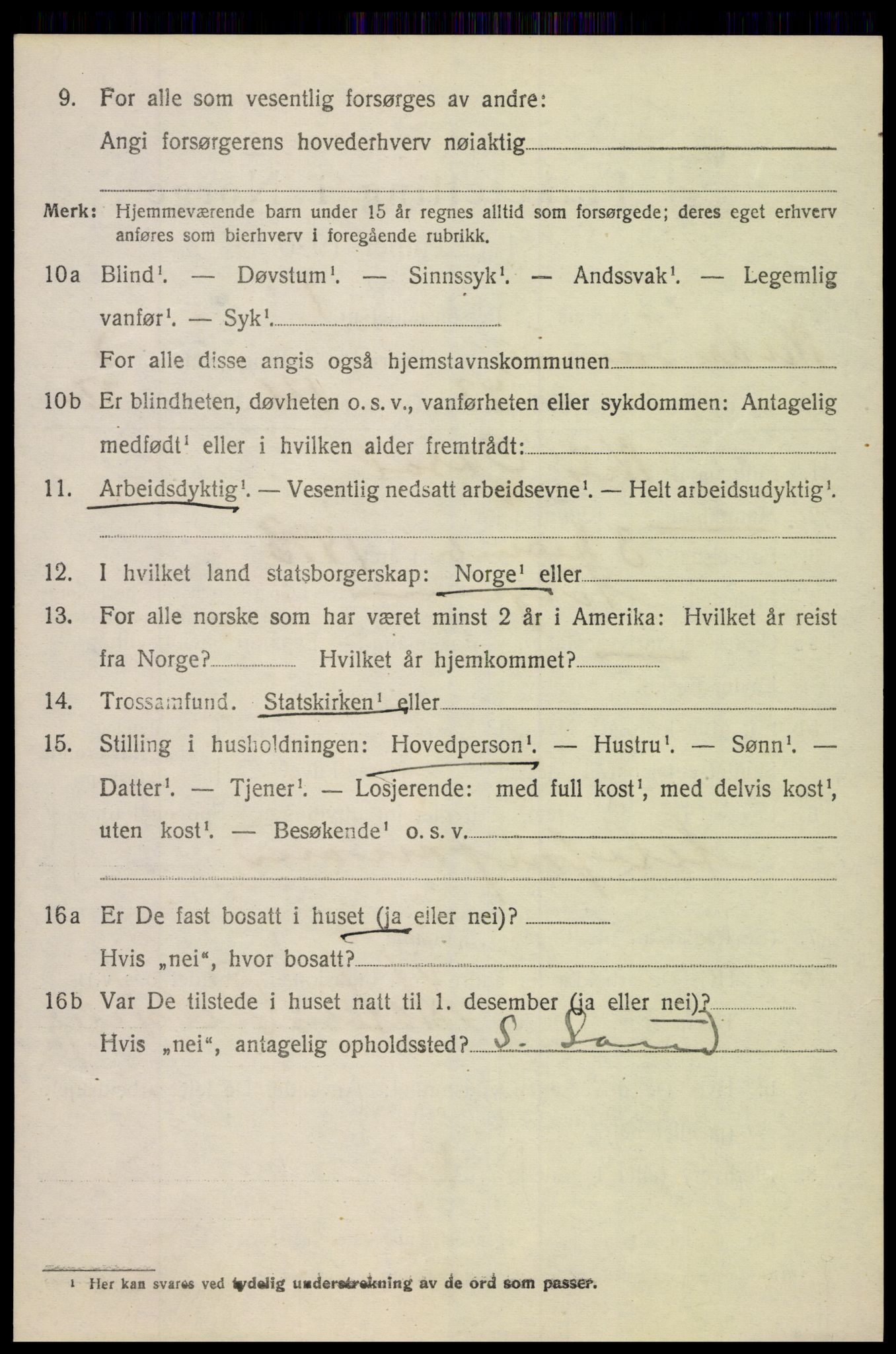 SAH, 1920 census for Nordre Land, 1920, p. 2843