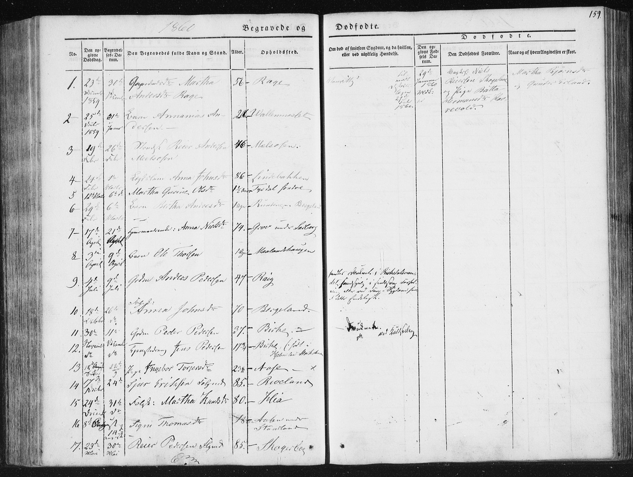 Hjelmeland sokneprestkontor, AV/SAST-A-101843/01/IV/L0008: Parish register (official) no. A 8, 1842-1861, p. 159