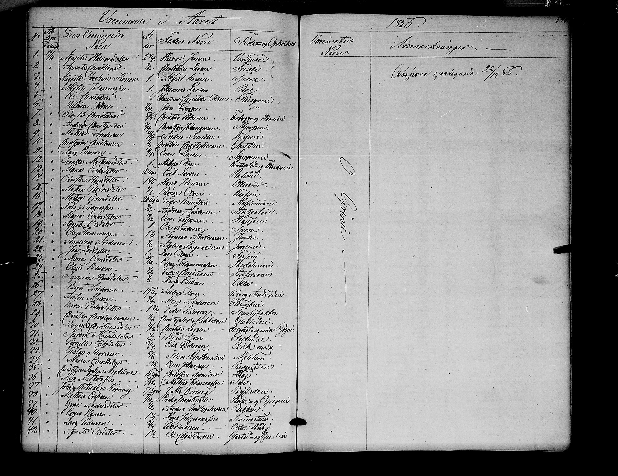 Ringsaker prestekontor, SAH/PREST-014/K/Ka/L0009: Parish register (official) no. 9, 1850-1860, p. 546