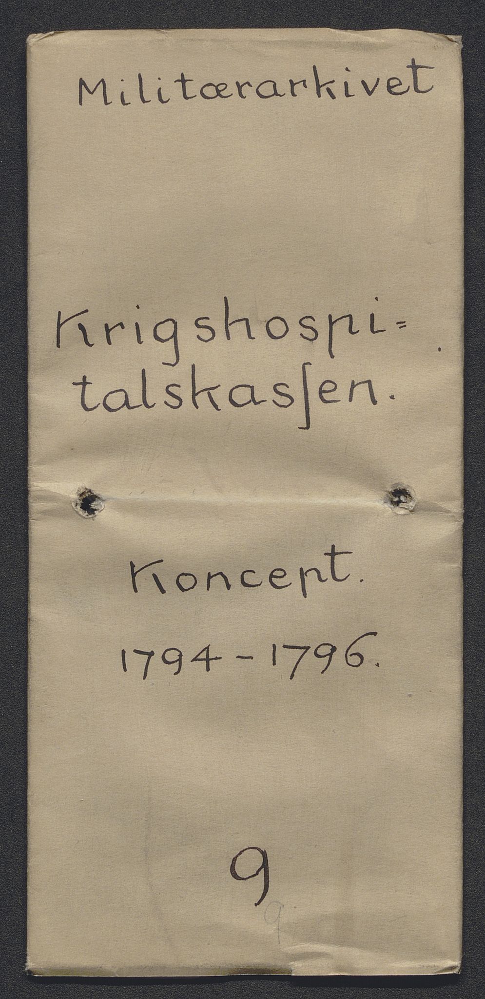 Forsvaret, Den norske kvesthuskasse/krigshospitalkasse, AV/RA-RAFA-1887/F/Fa/L0009: Konsepter, 1794-1796, p. 1