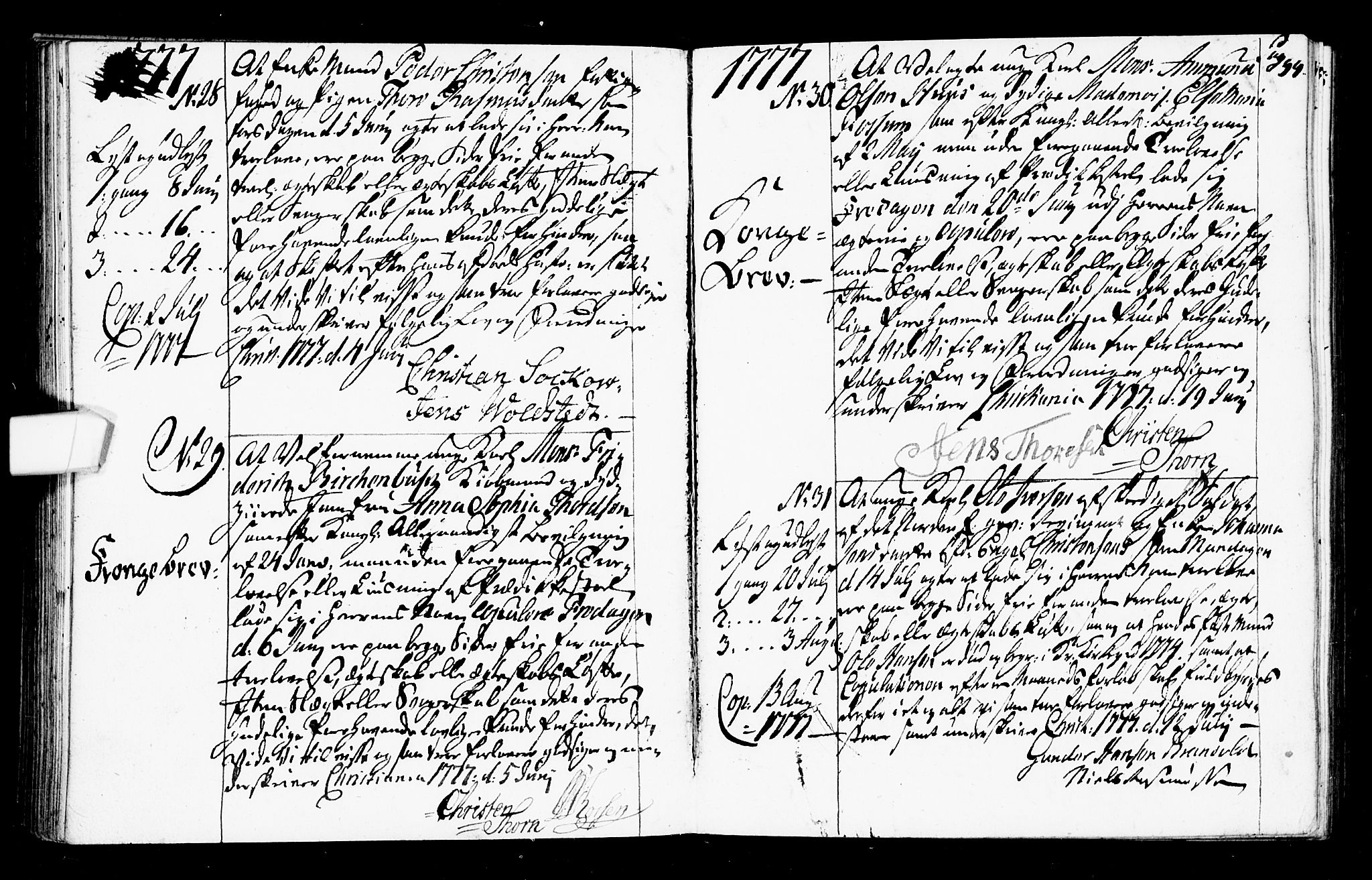 Oslo domkirke Kirkebøker, SAO/A-10752/L/La/L0009: Best man's statements no. 9, 1770-1784, p. 99