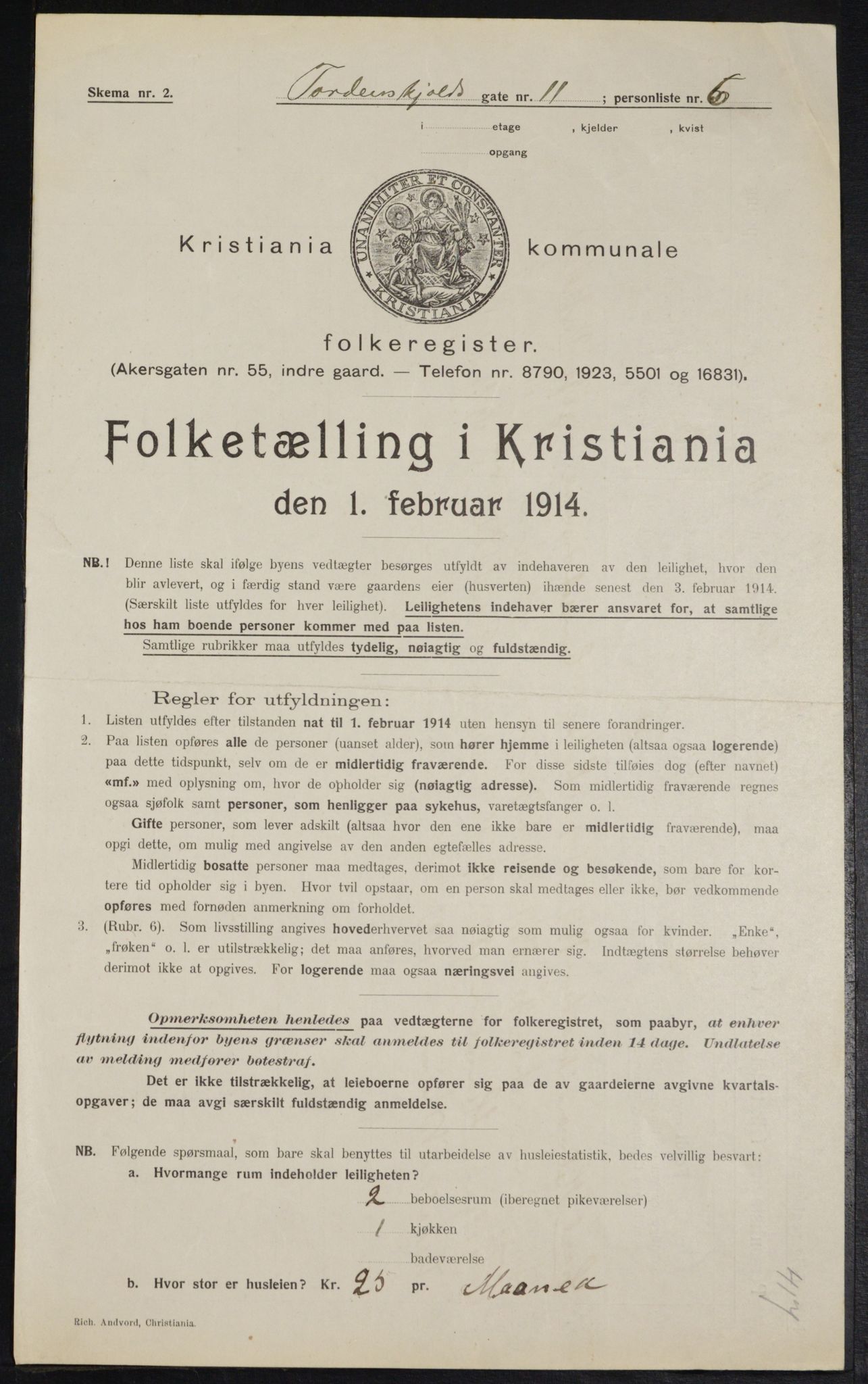 OBA, Municipal Census 1914 for Kristiania, 1914, p. 114649