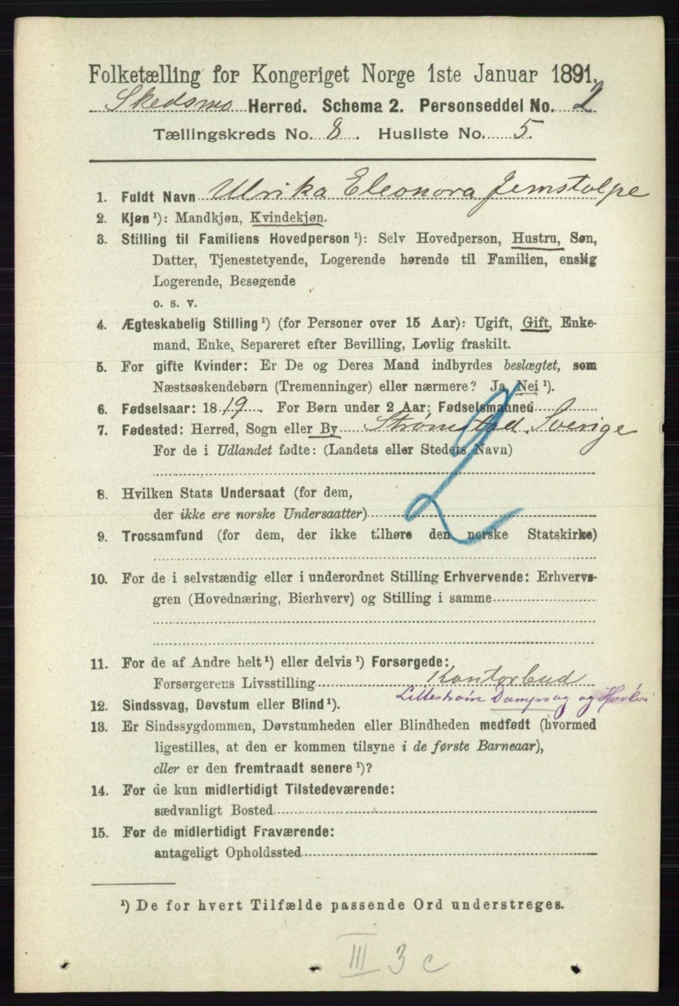 RA, 1891 census for 0231 Skedsmo, 1891, p. 4060